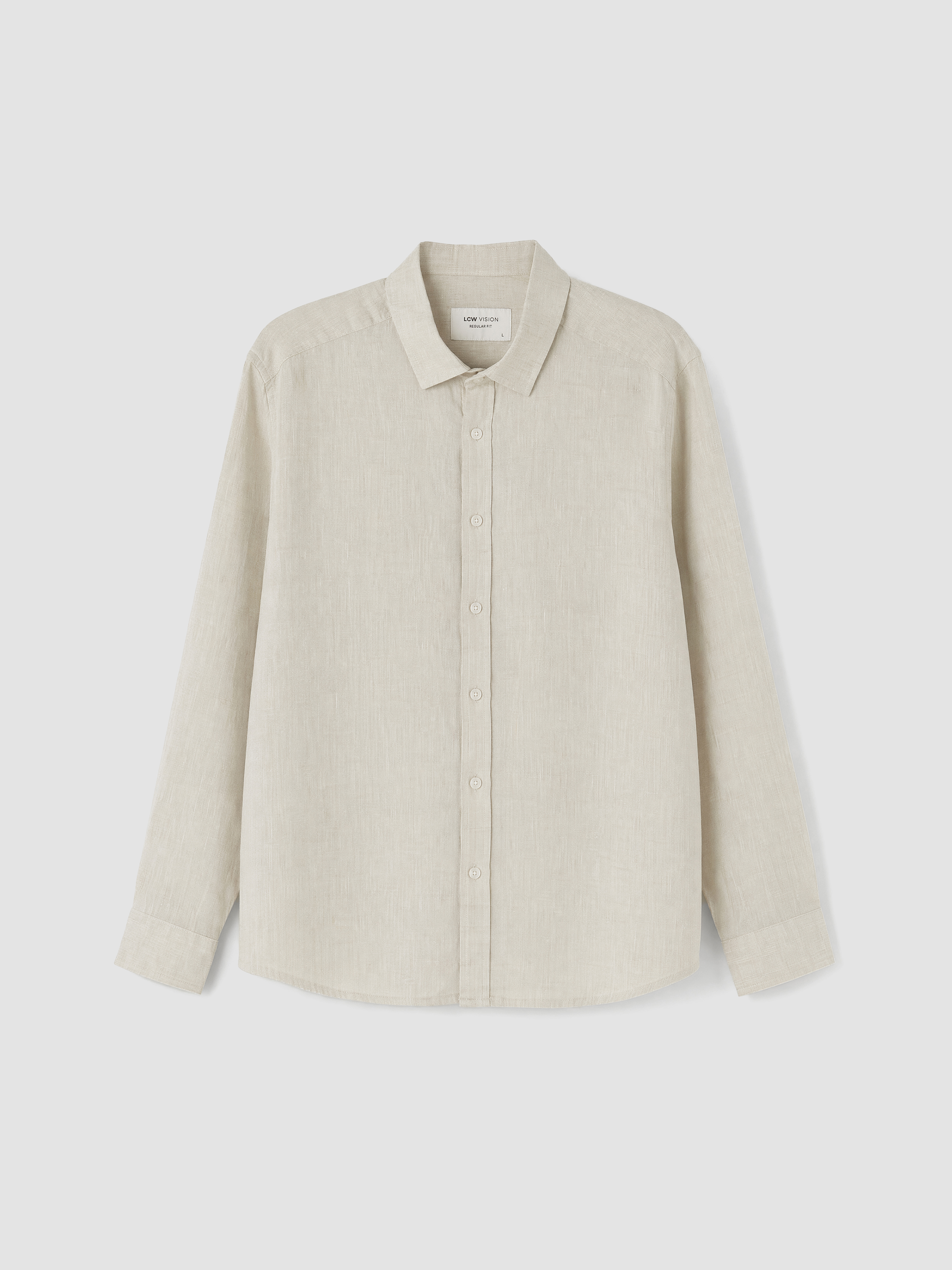LCW Vision Regular Fit %100 Keten Erkek Gömlek görsel 5