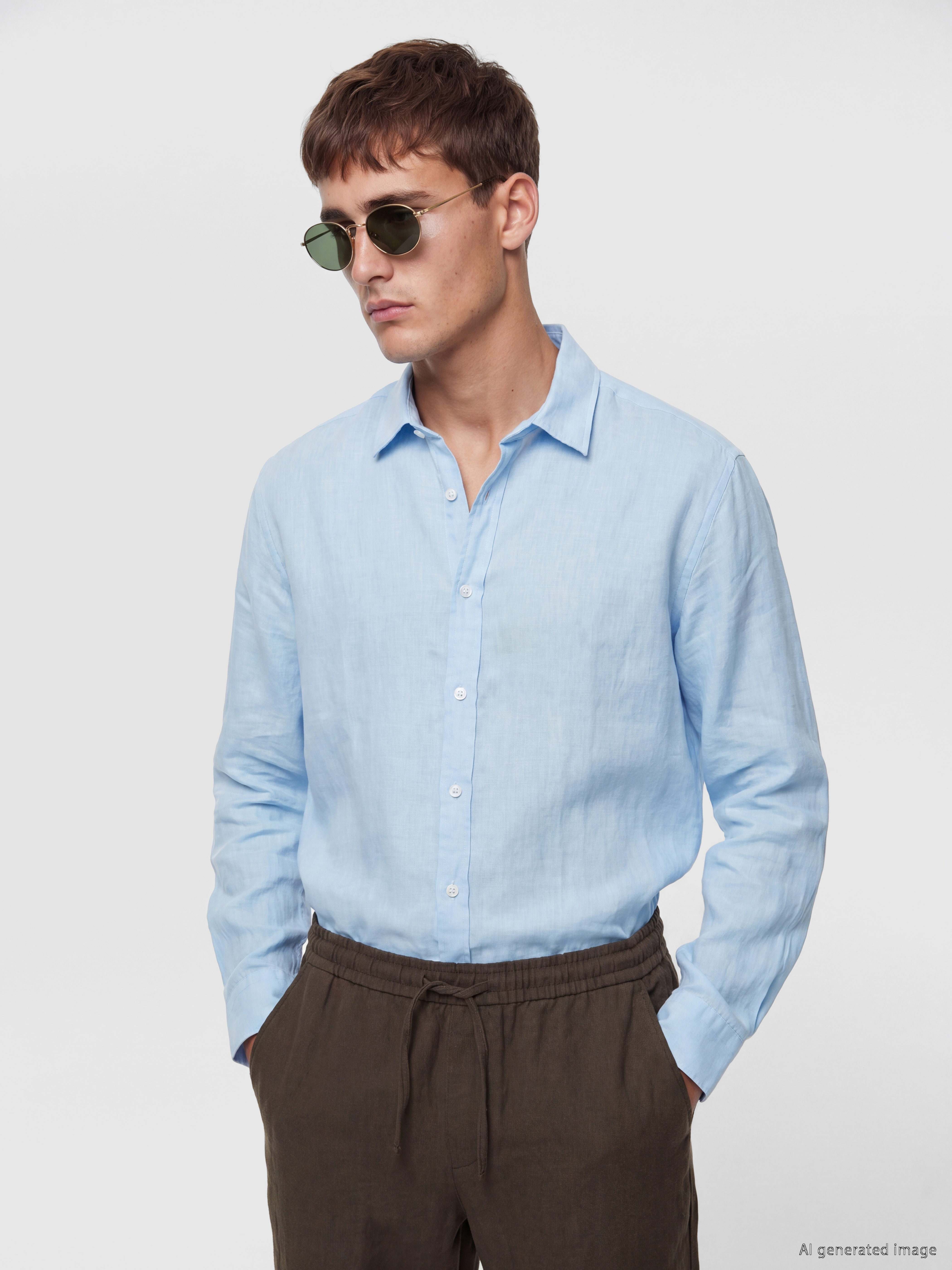 LCW Vision Regular Fit %100 Keten Erkek Gömlek