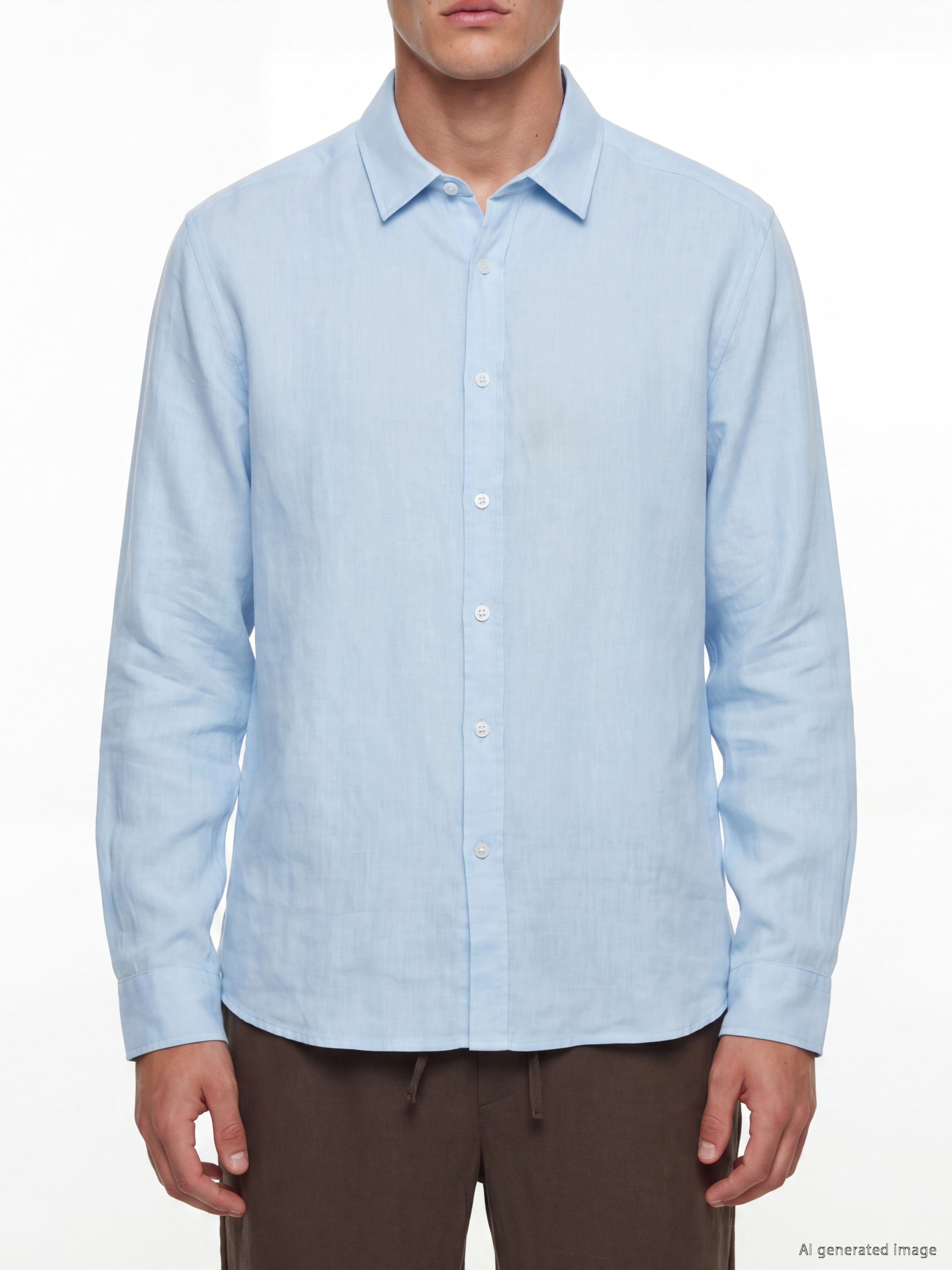 LCW Vision Regular Fit %100 Keten Erkek Gömlek görsel 4