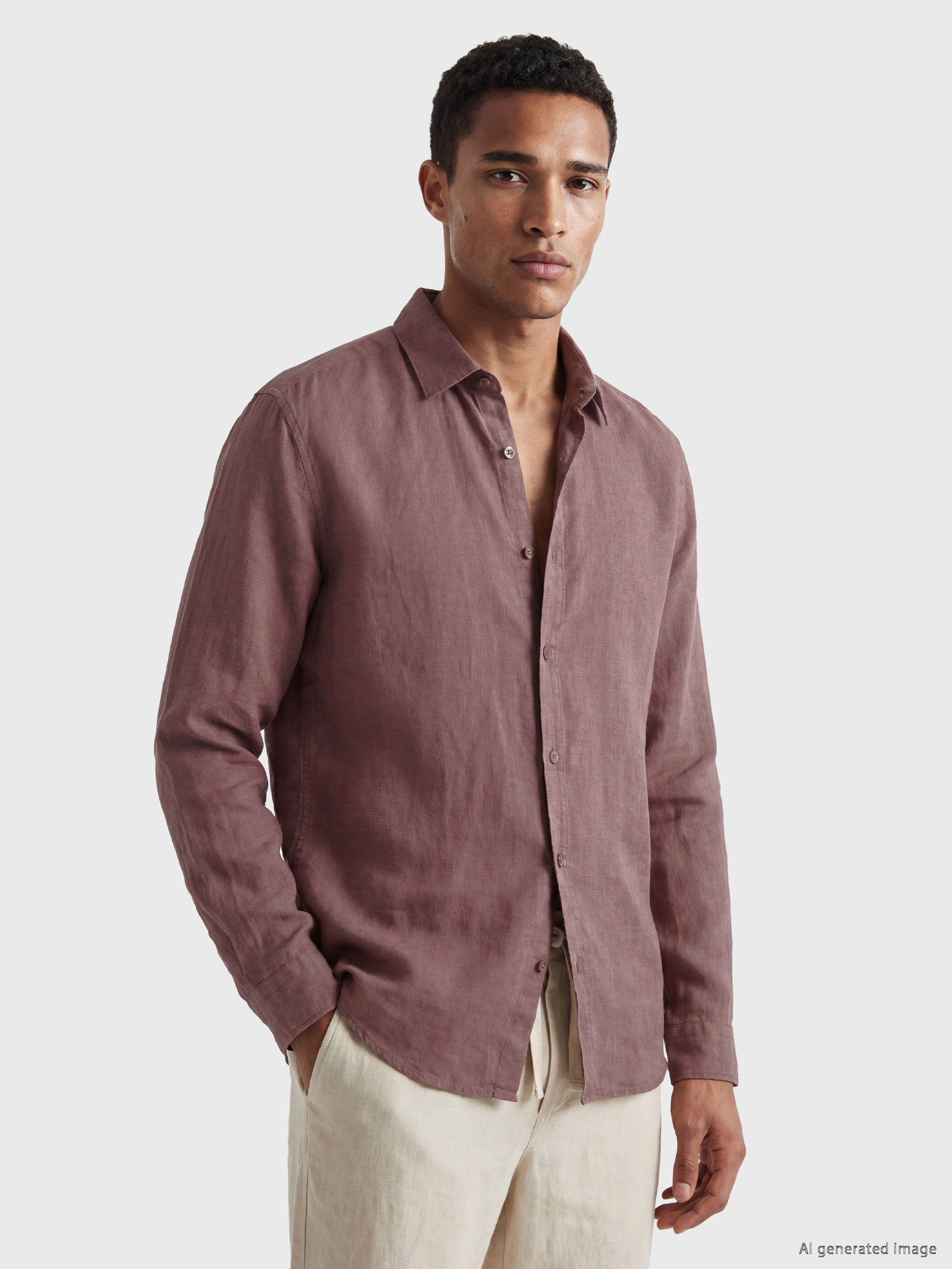 LCW Vision Regular Fit %100 Keten Erkek Gömlek