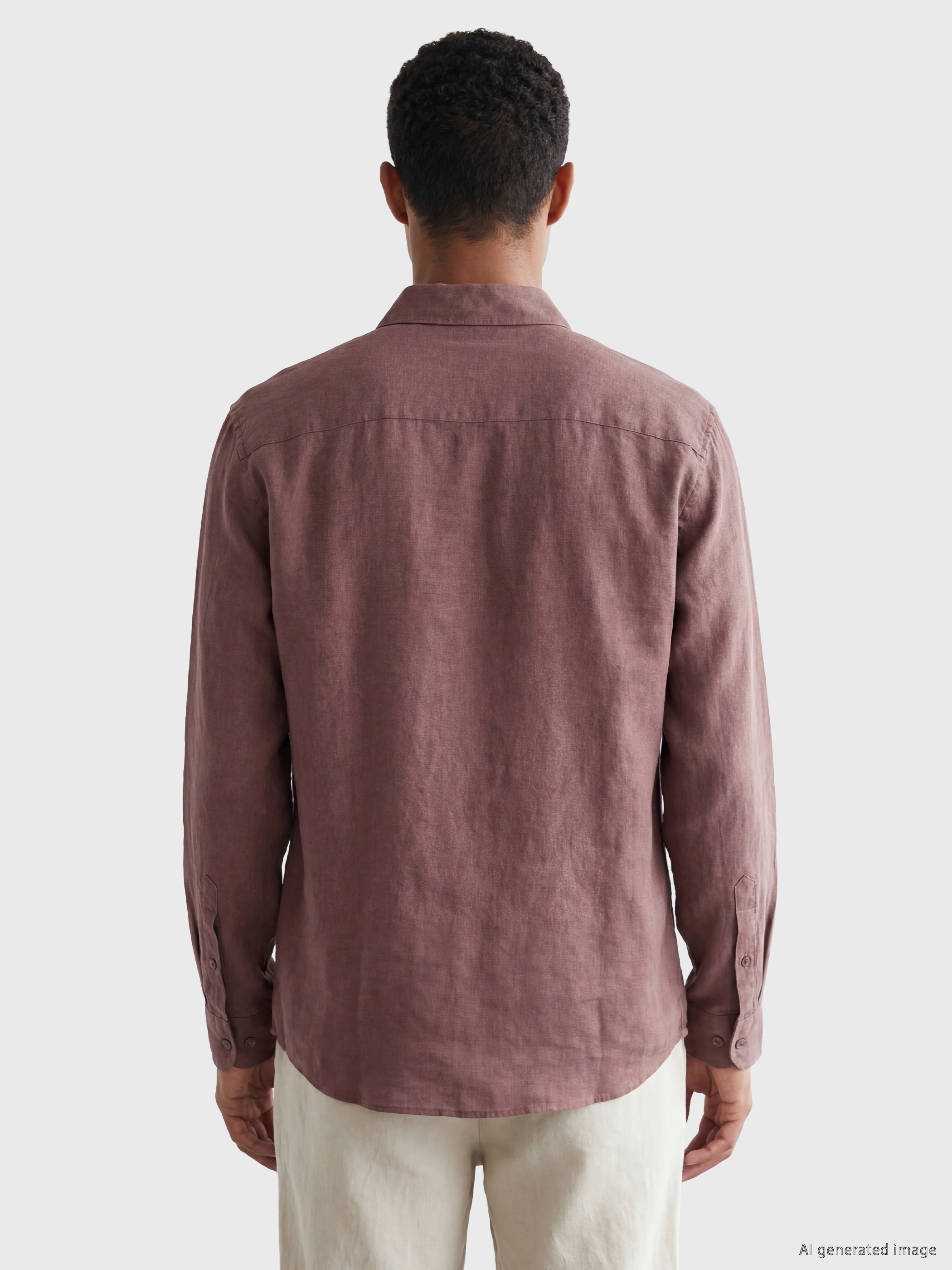 LCW Vision Regular Fit %100 Keten Erkek Gömlek görsel 4