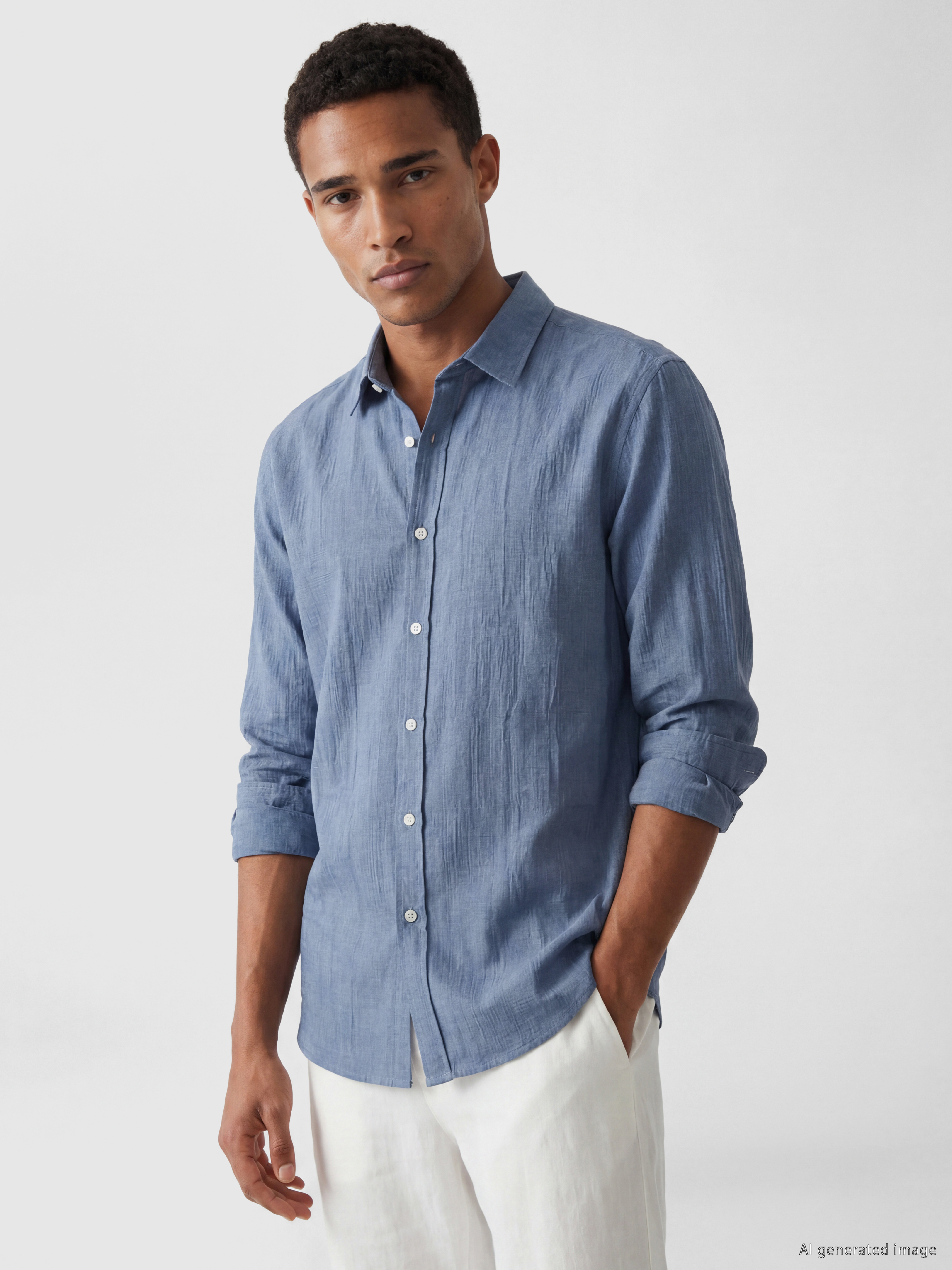 LCW Vision Regular Fit %100 Keten Erkek Gömlek