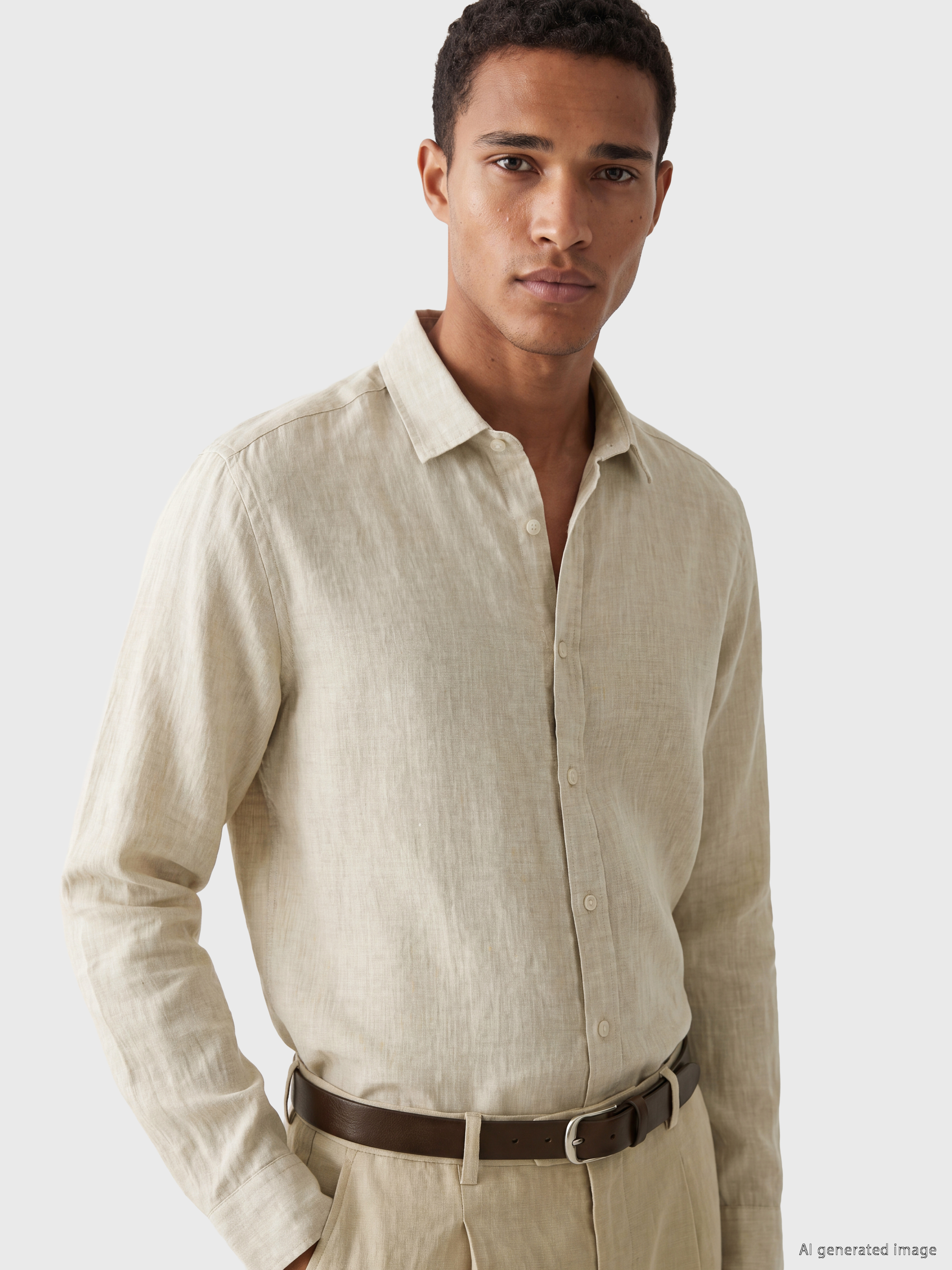 LCW Vision Regular Fit %100 Keten Erkek Gömlek