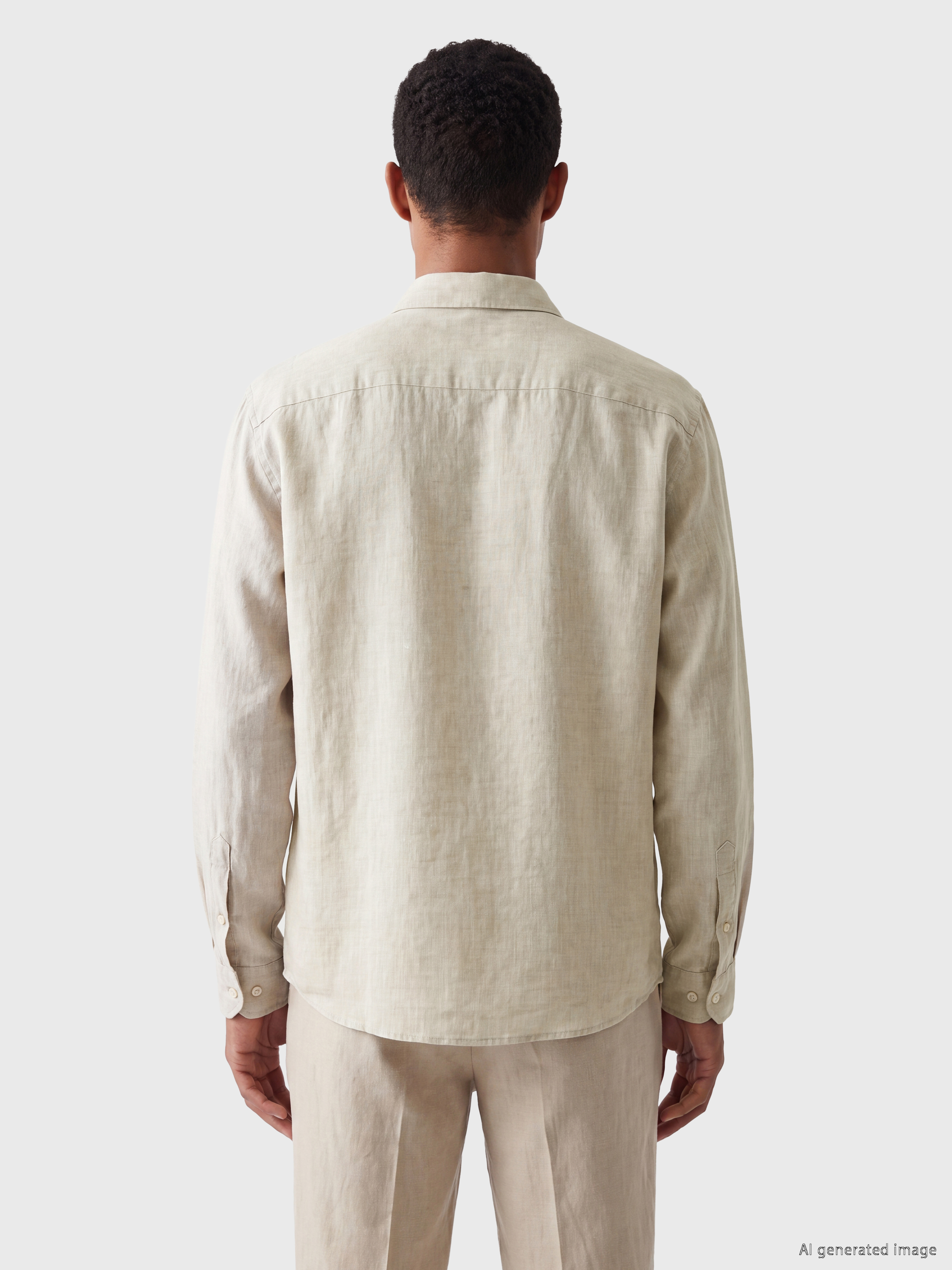 LCW Vision Regular Fit %100 Keten Erkek Gömlek görsel 4