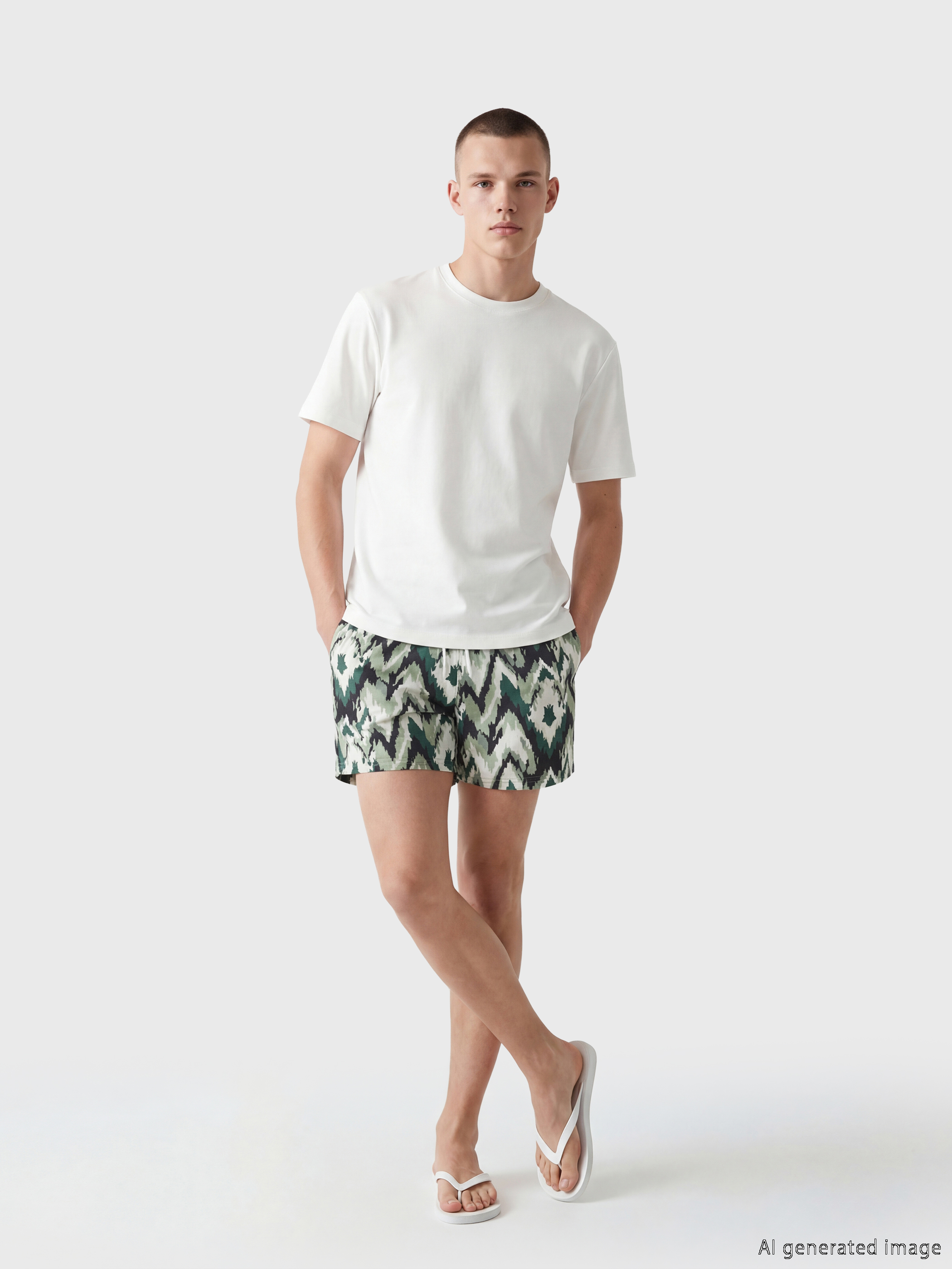 LCW SWIMWEAR Kısa Boy Desenli Erkek Deniz Şortu