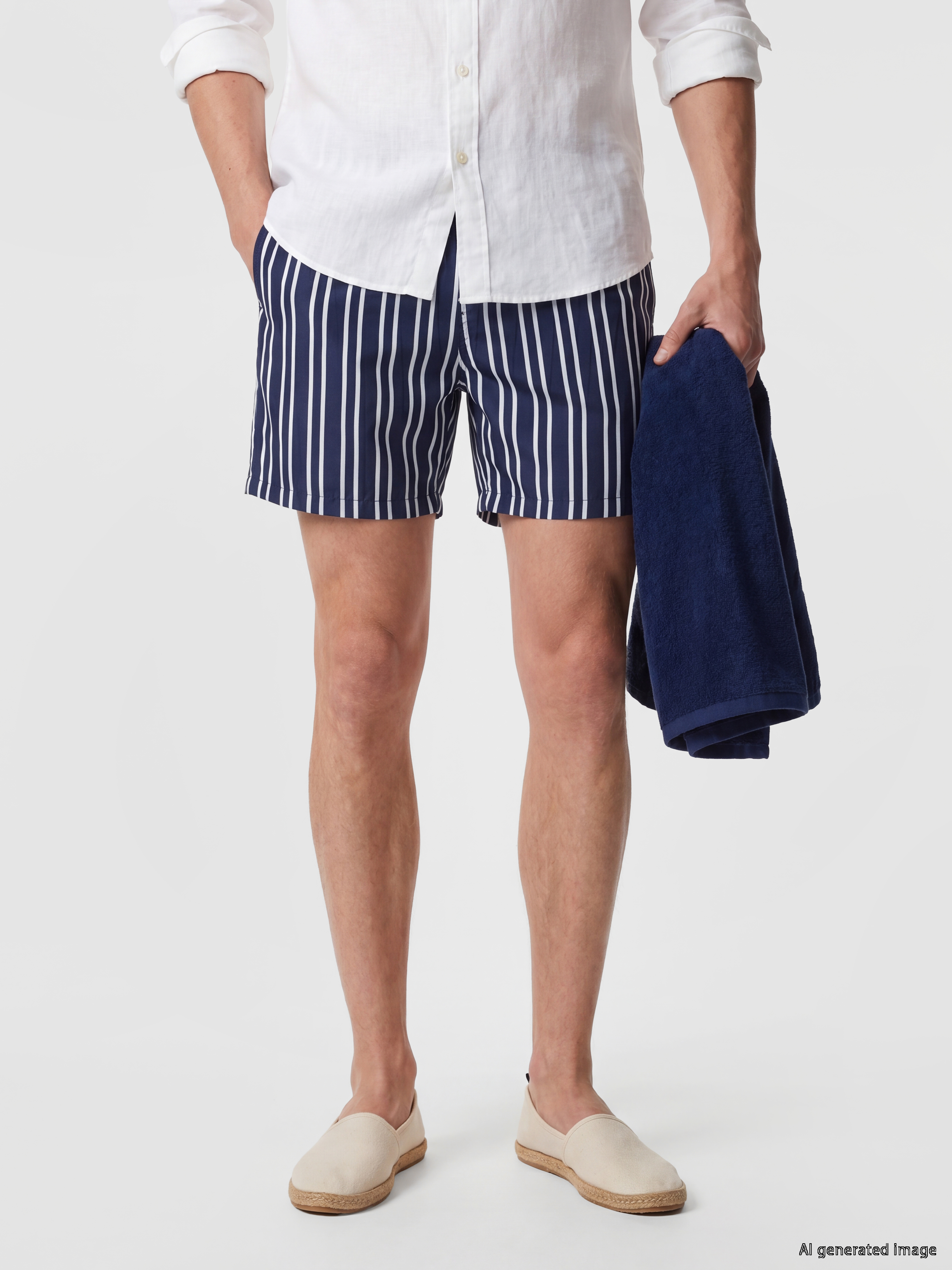 LCW SWIMWEAR Kısa Boy Çizgili Erkek Deniz Şortu