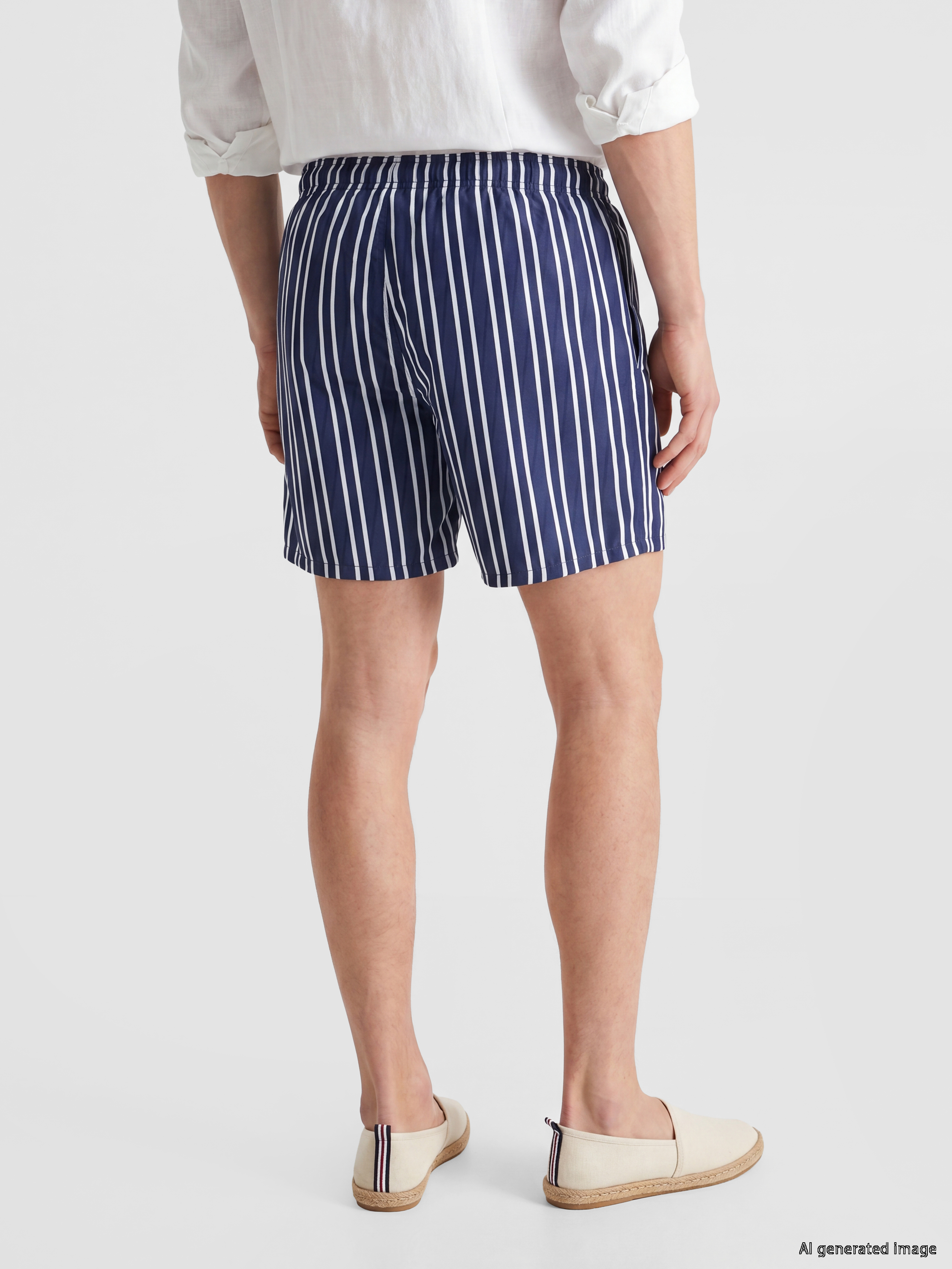 LCW SWIMWEAR Kısa Boy Çizgili Erkek Deniz Şortu görsel 4