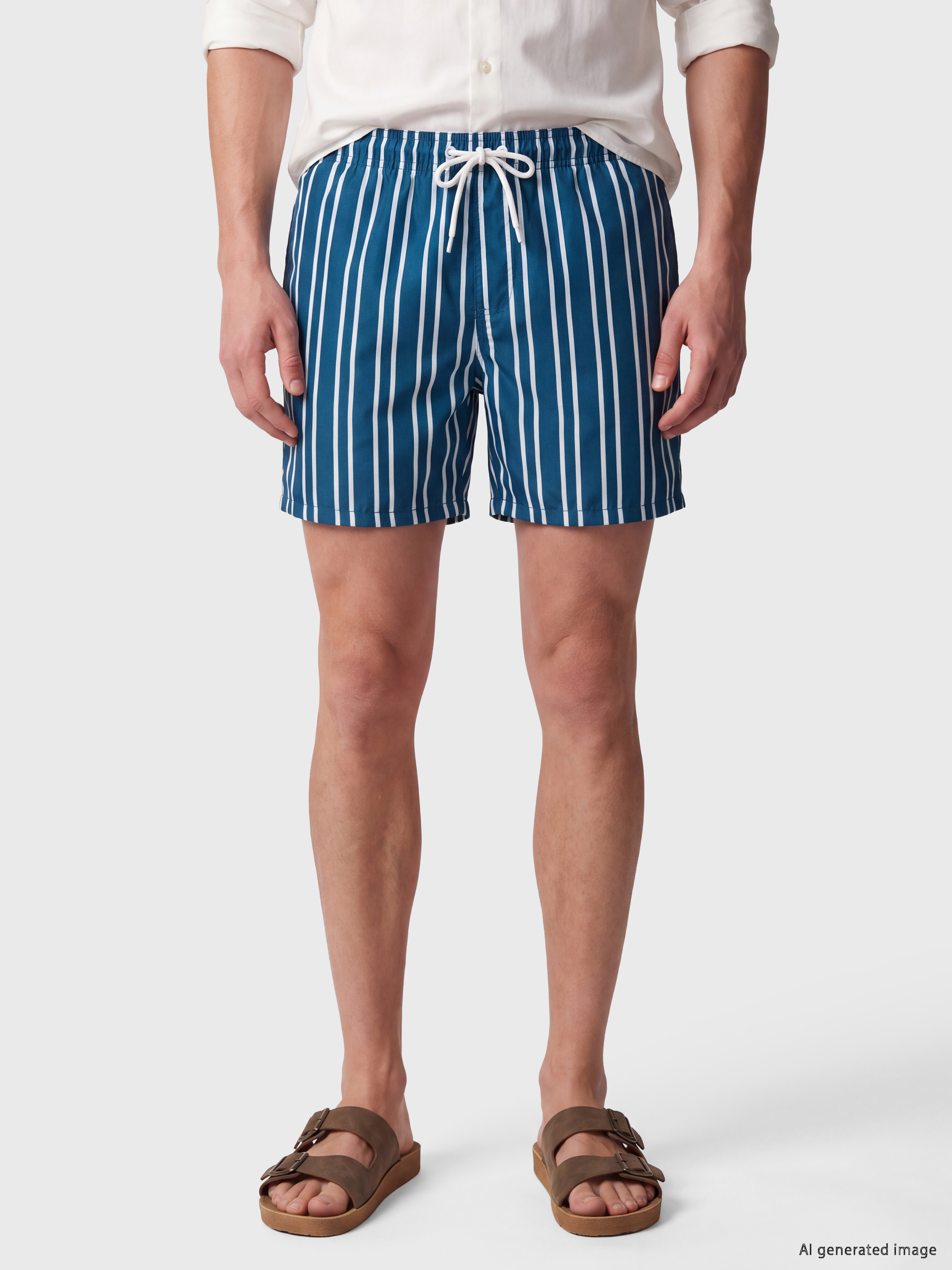 LCW SWIMWEAR Kısa Boy Çizgili Erkek Deniz Şortu görsel 2