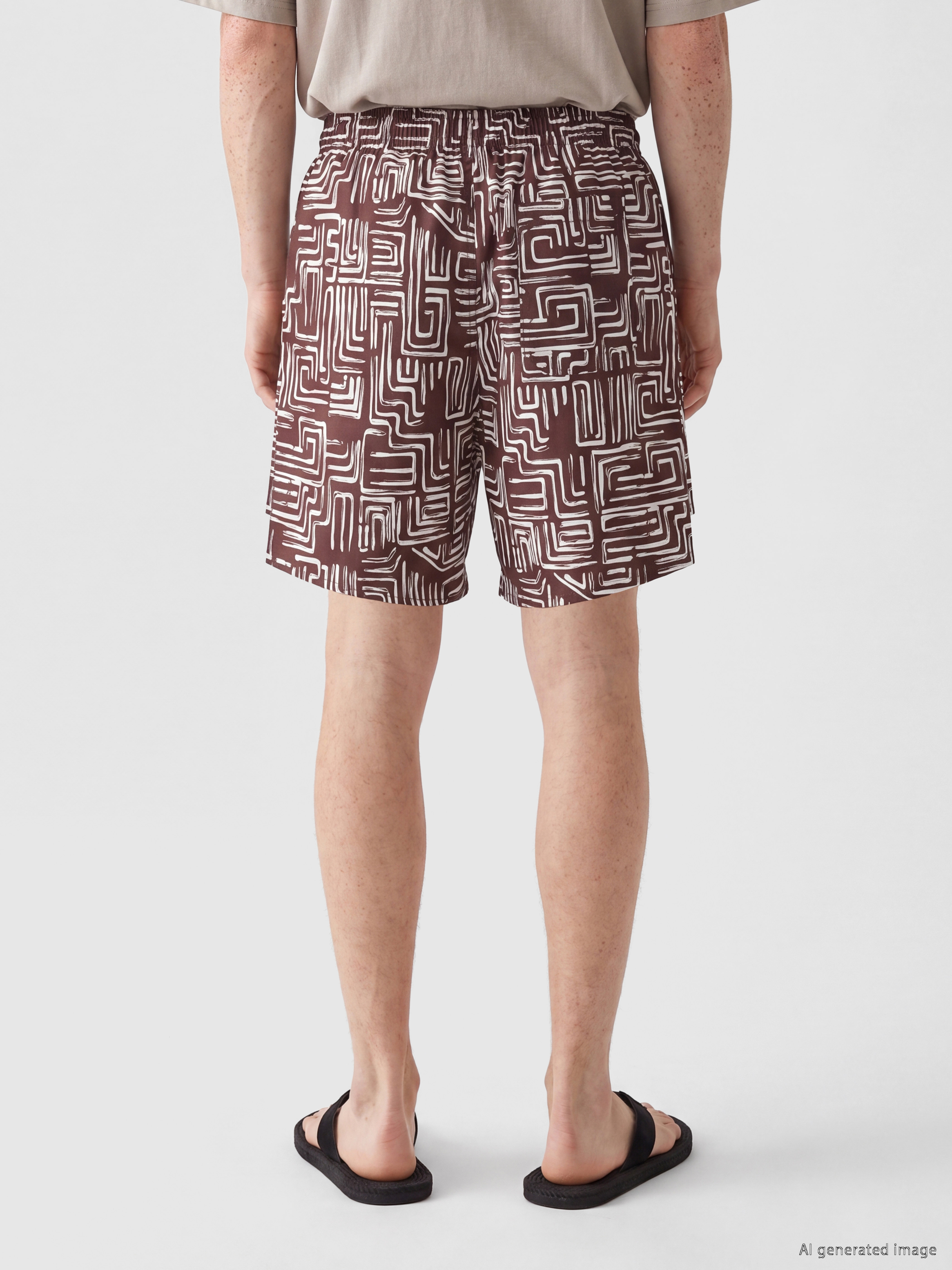 LCW SWIMWEAR Kısa Boy Desenli Erkek Deniz Şortu görsel 4