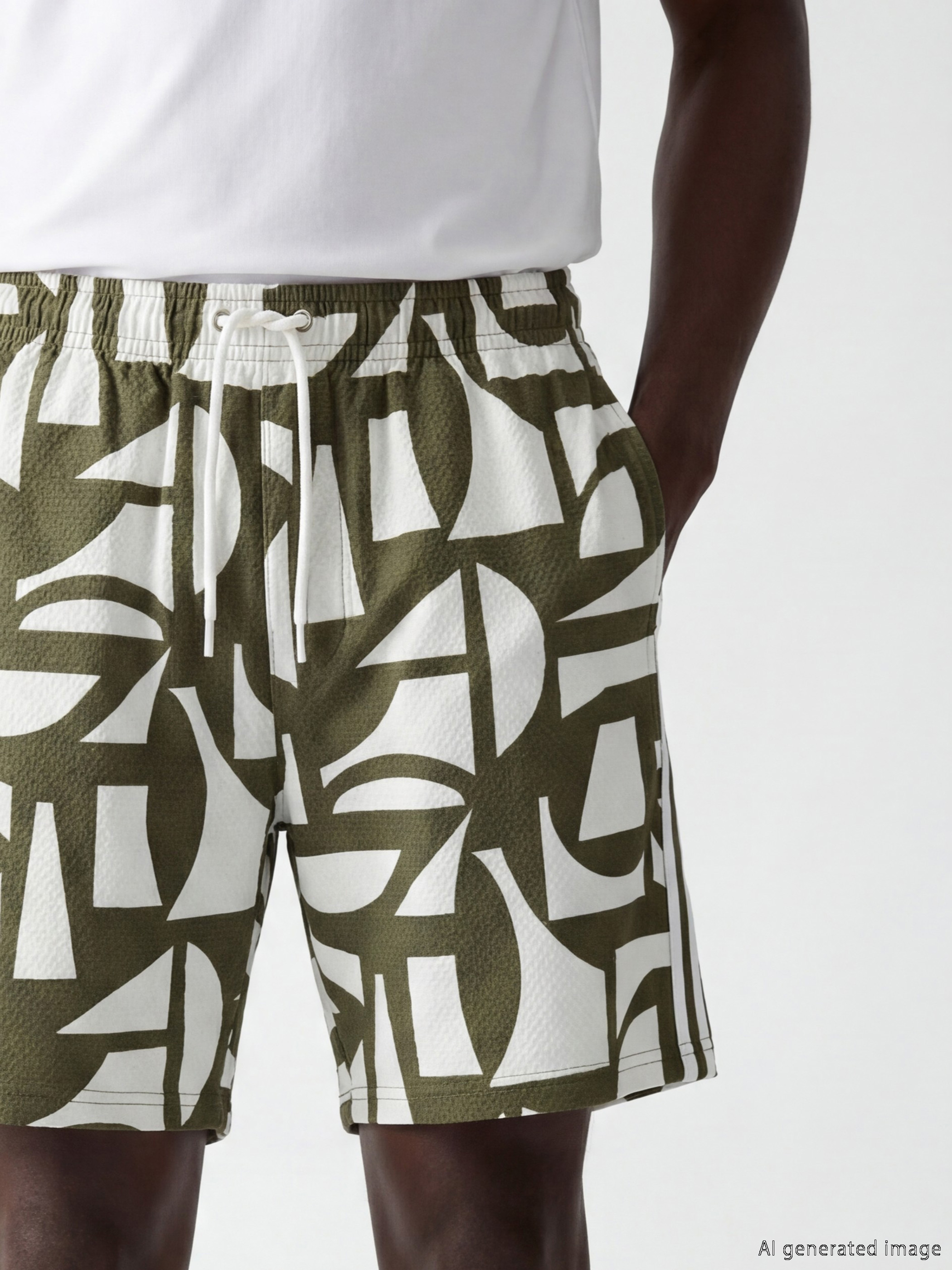 LCW SWIMWEAR Kısa Boy Desenli Erkek Deniz Şortu görsel 2