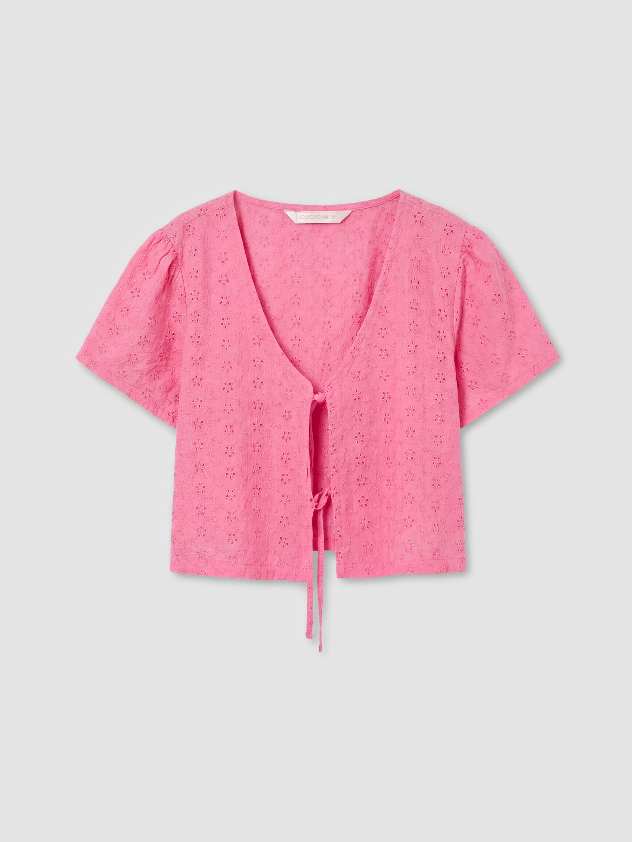 LCW DREAM V Yaka Brode Kadın Şortlu Pijama Takımı görsel 6