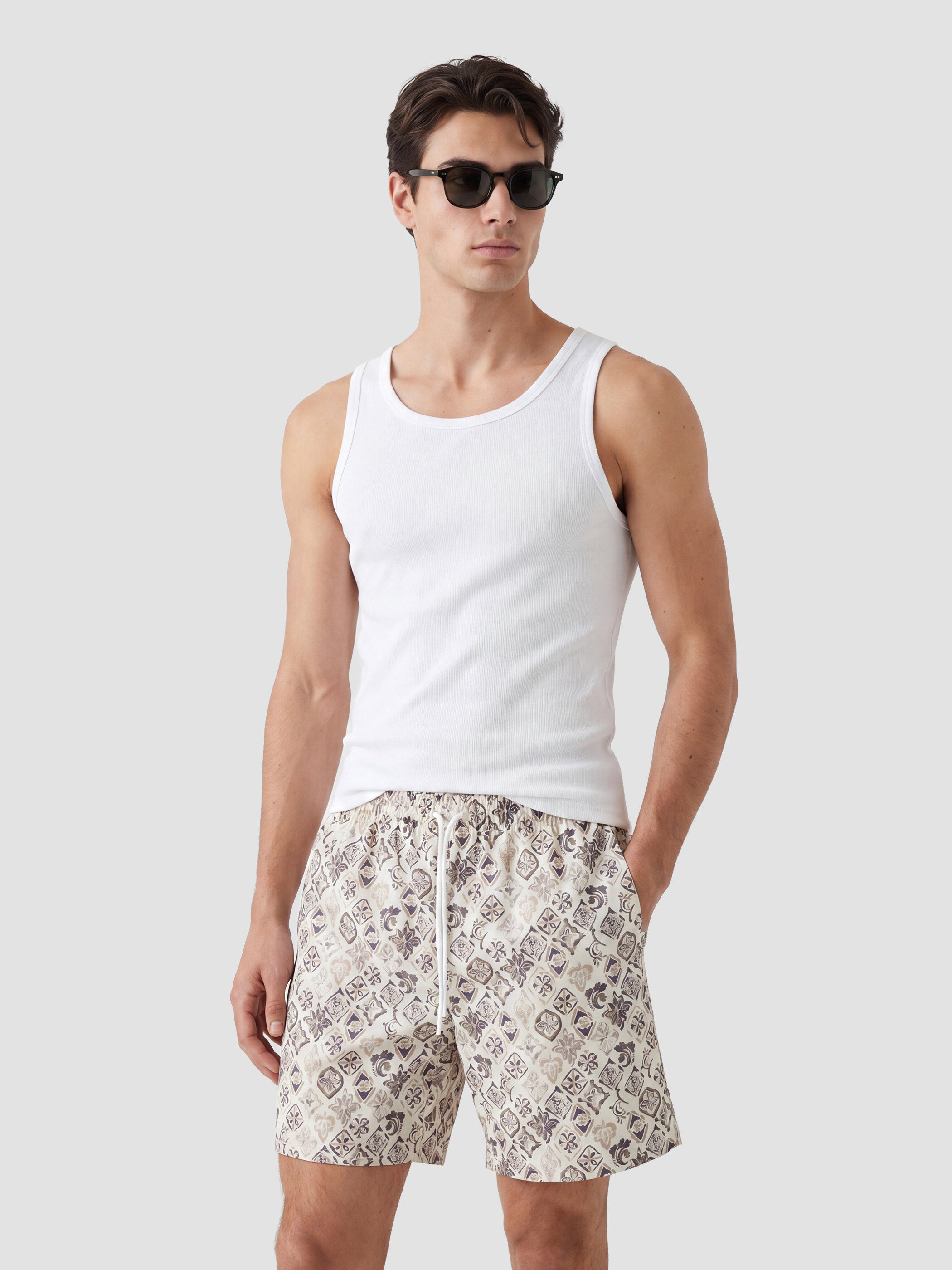 LCW SWIMWEAR Kısa Boy Desenli Erkek Deniz Şortu