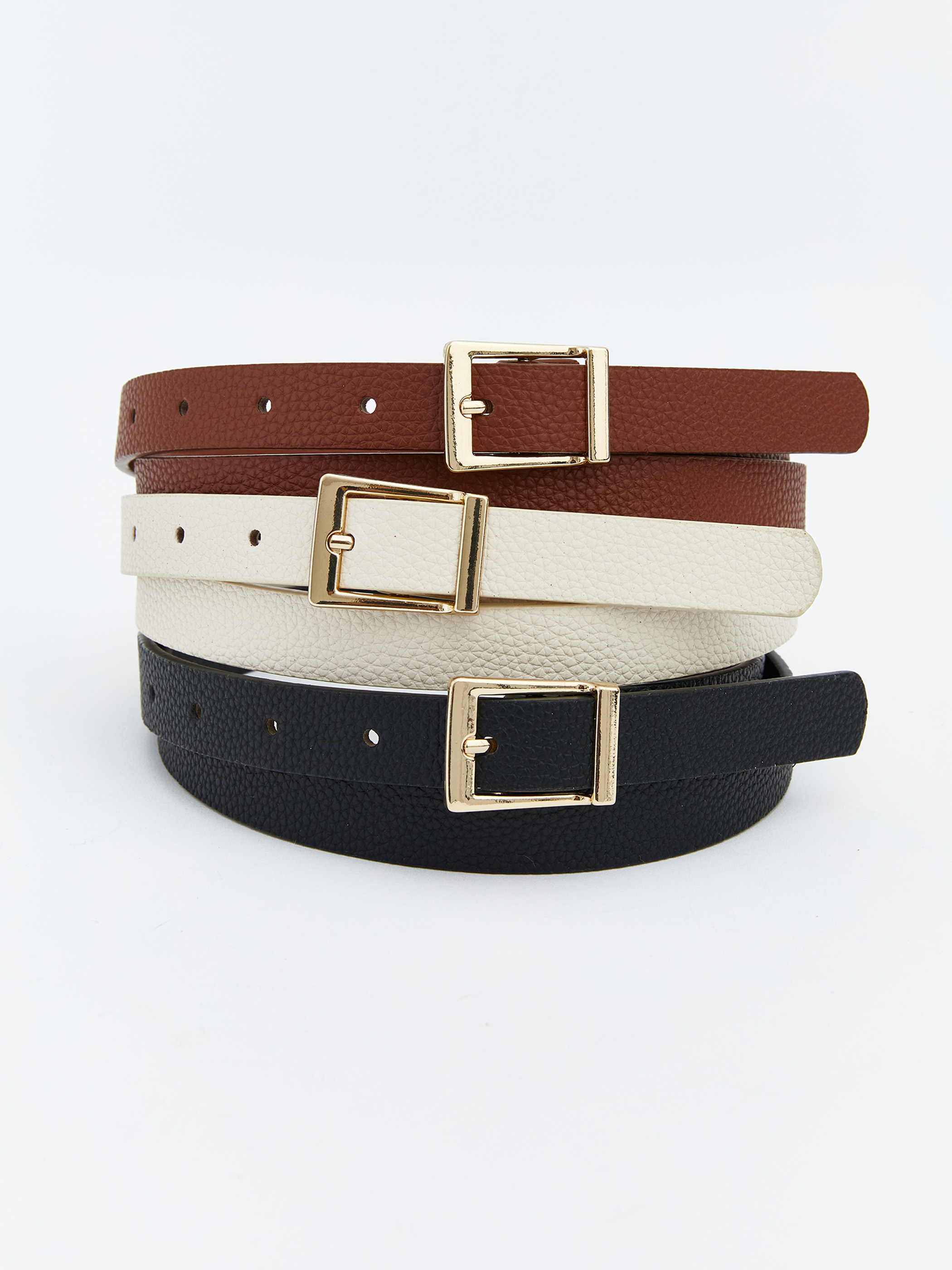 LCW ACCESSORIES Deri Görünümlü Kadın Kemer 3'lü