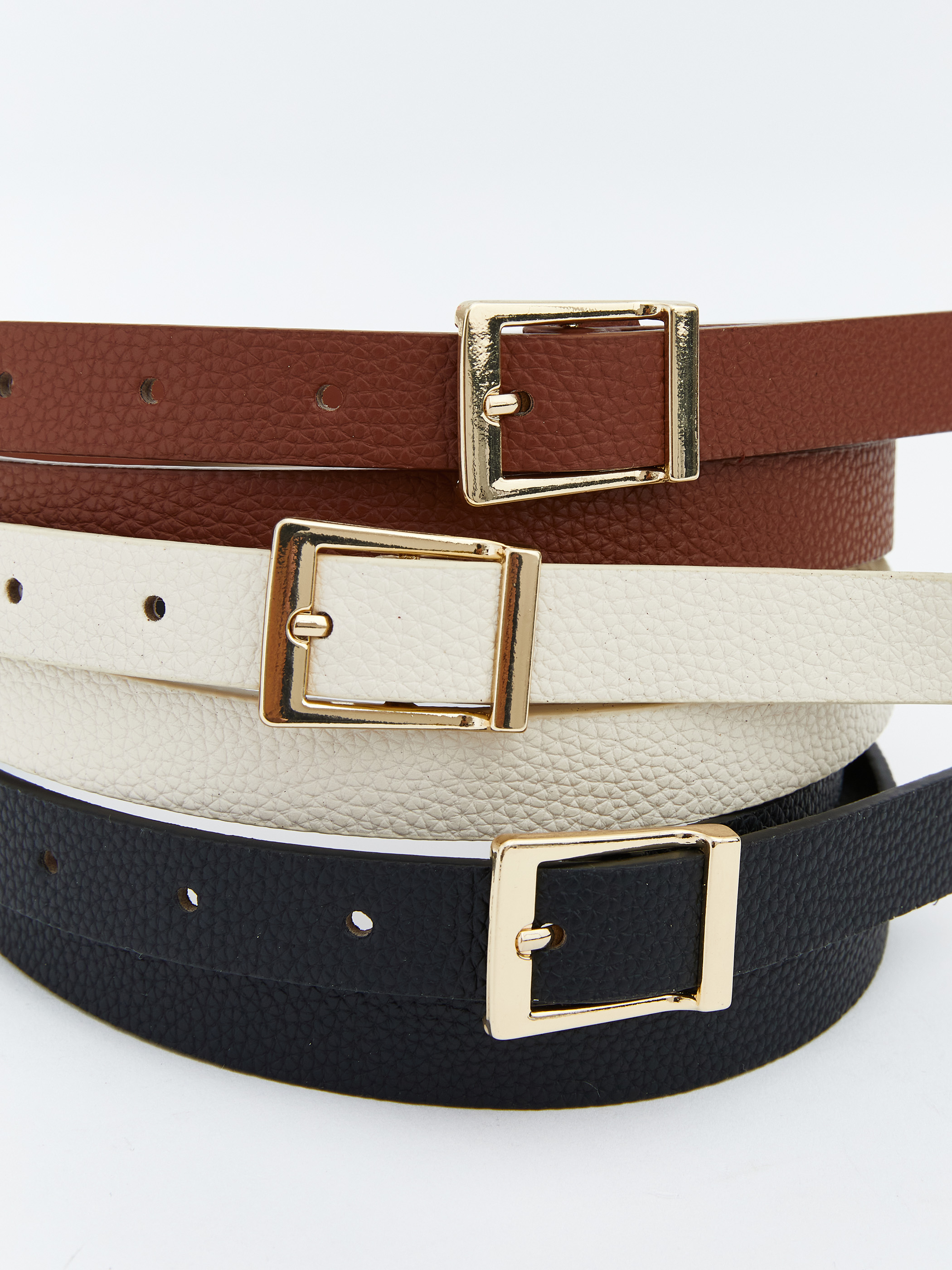 LCW ACCESSORIES Deri Görünümlü Kadın Kemer 3'lü görsel 5