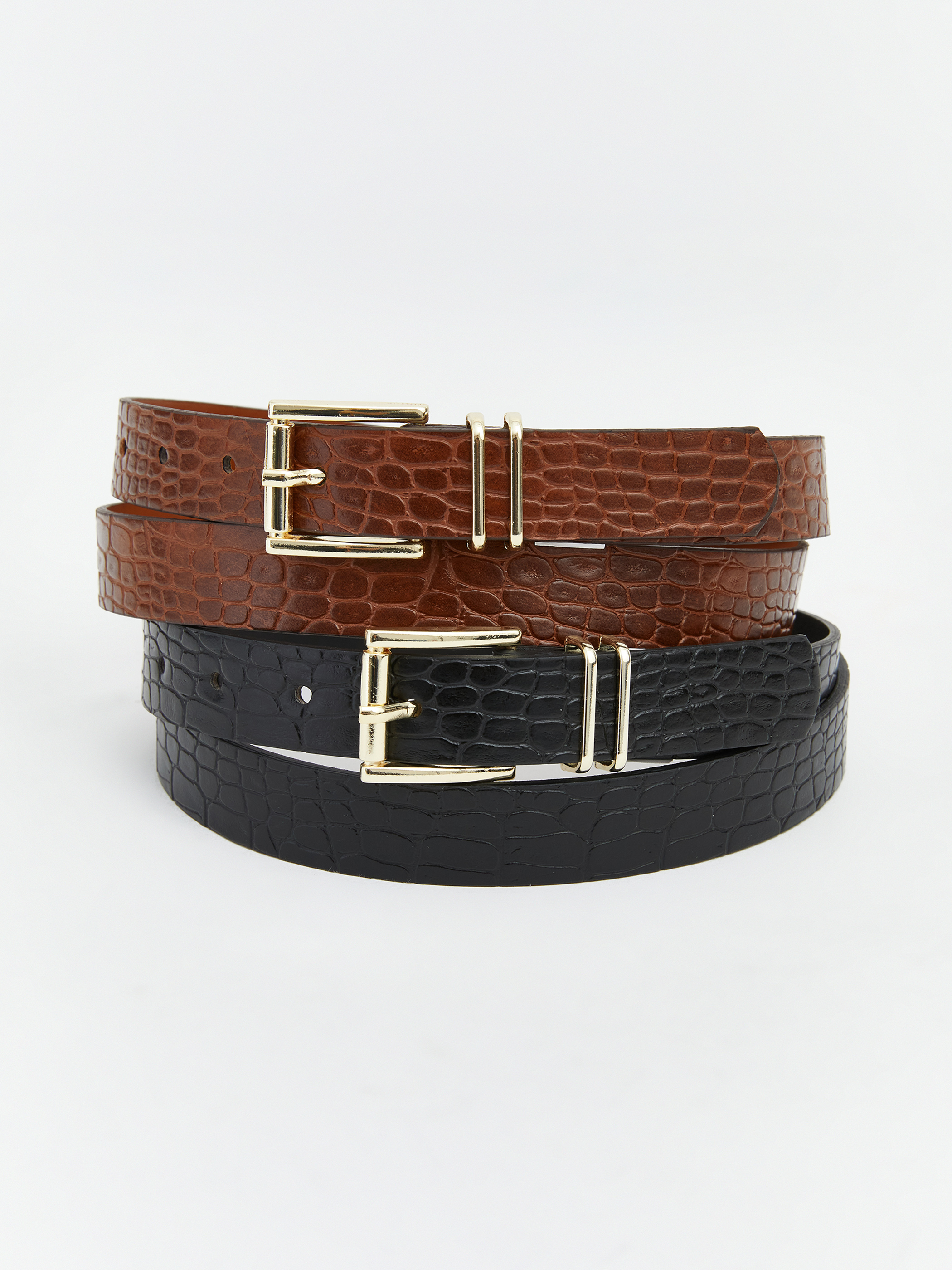 LCW ACCESSORIES Kroko Desenli Kadın Kemer 2'li