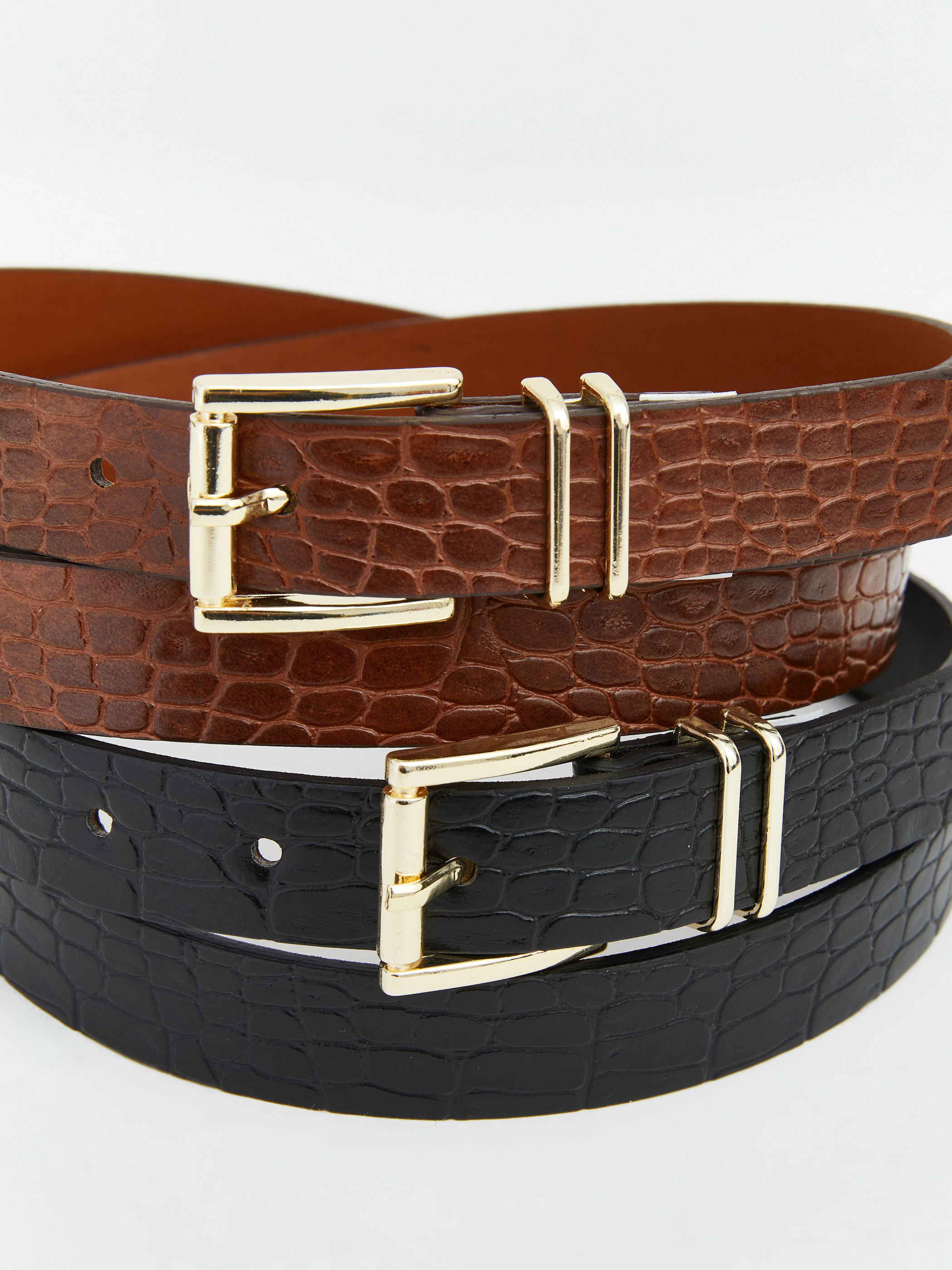 LCW ACCESSORIES Kroko Desenli Kadın Kemer 2'li görsel 4