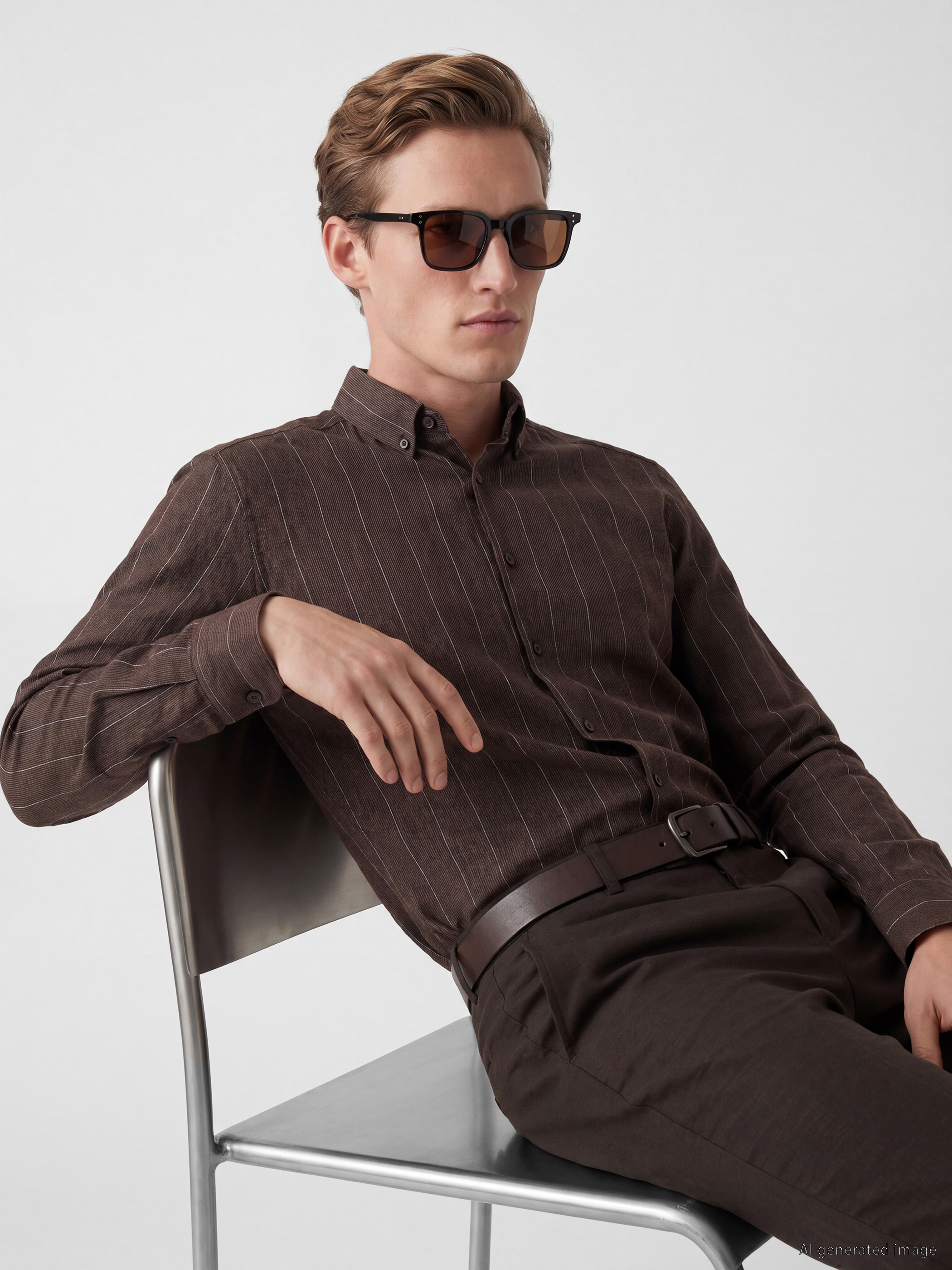 SOUTHBLUE Regular Fit Çizgili Poplin Erkek Gömlek