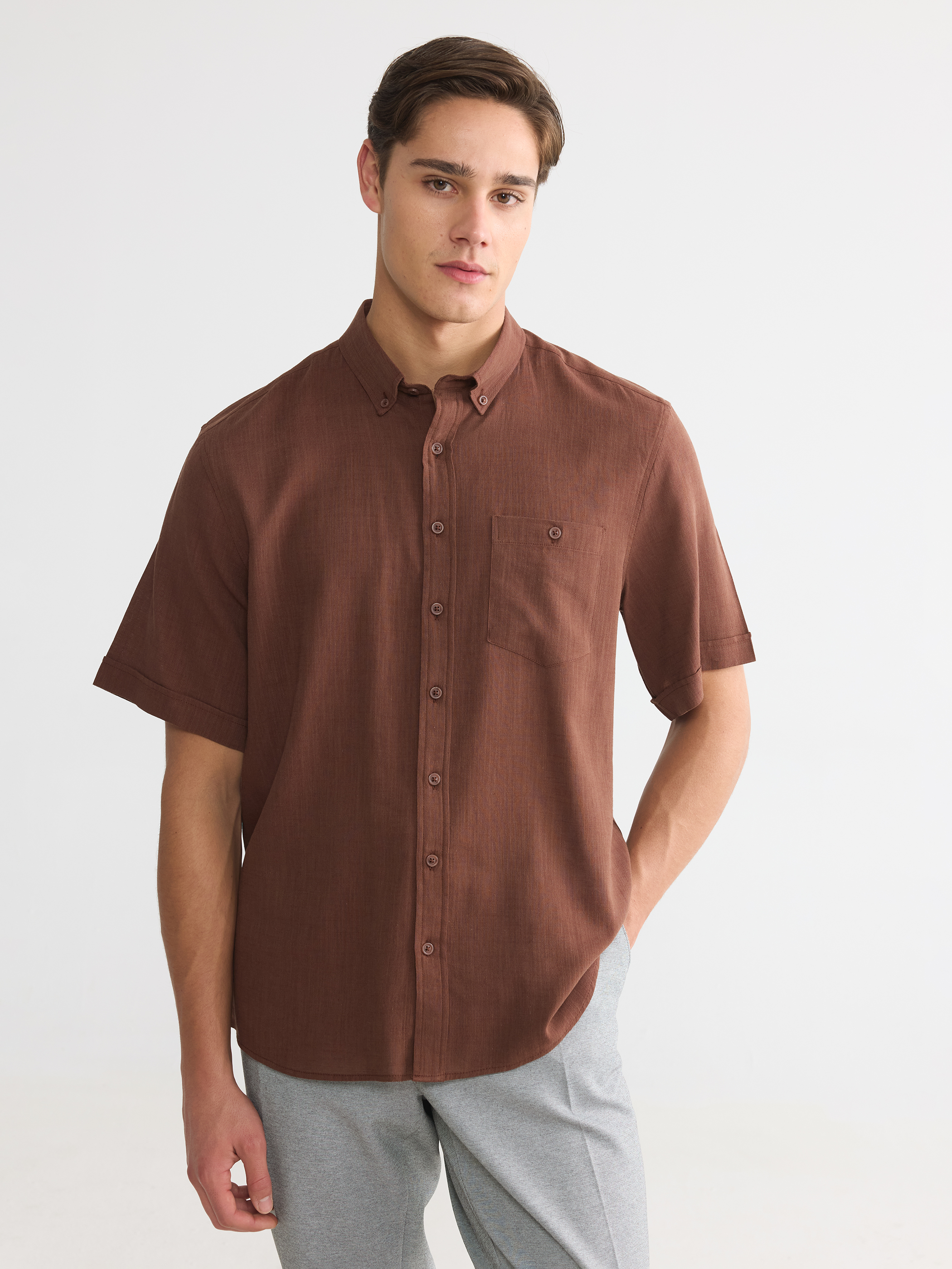 LCWAIKIKI Classic Regular Fit Armürlü Erkek Gömlek