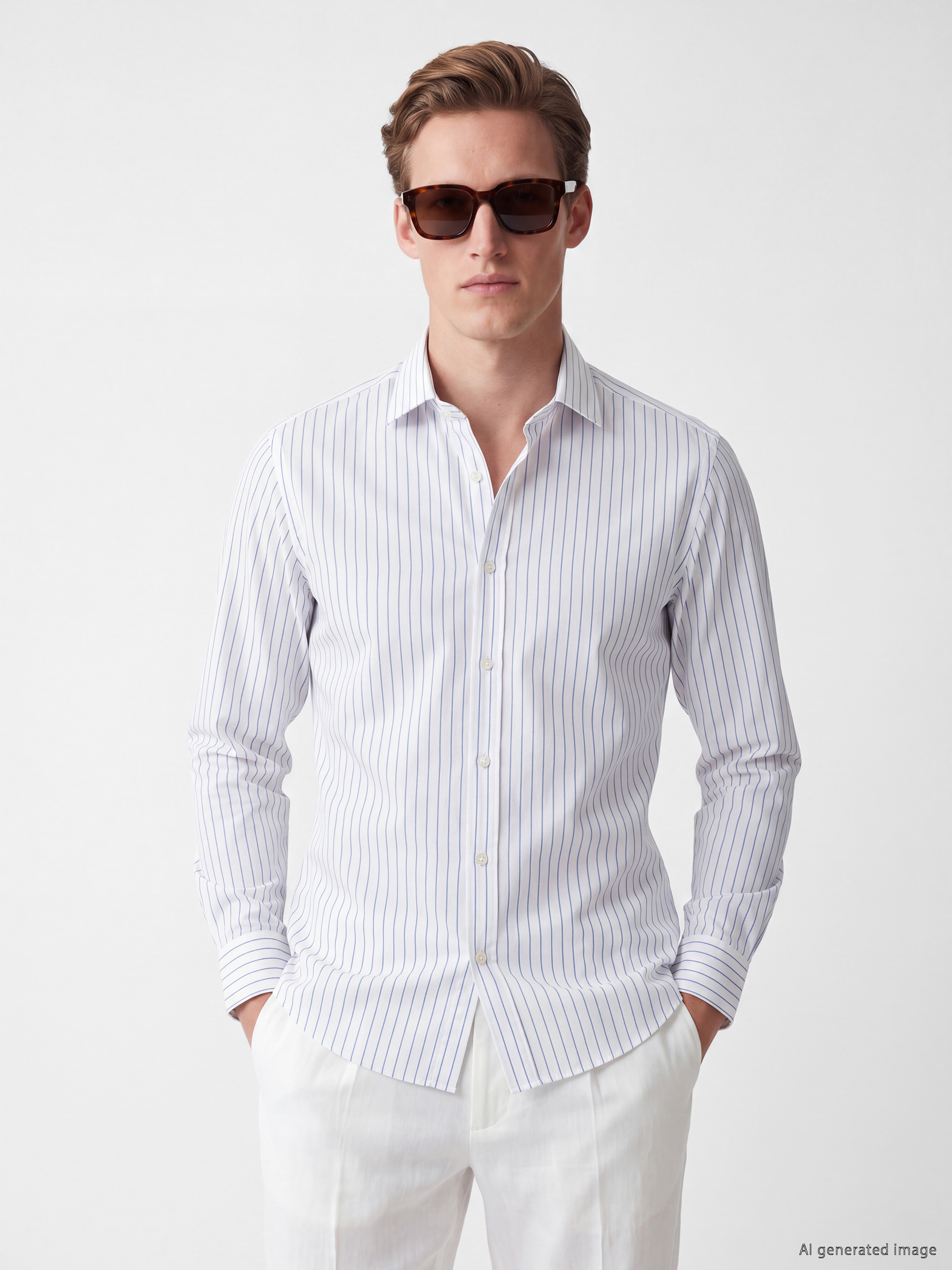 LCW BUSINESS Slim Fit Çizgili Erkek Gömlek