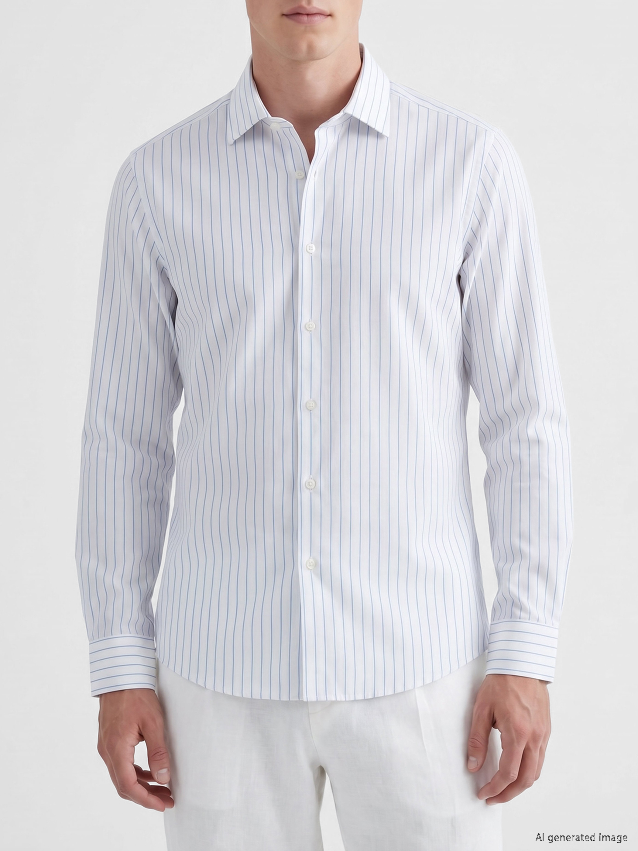 LCW BUSINESS Slim Fit Çizgili Erkek Gömlek görsel 3