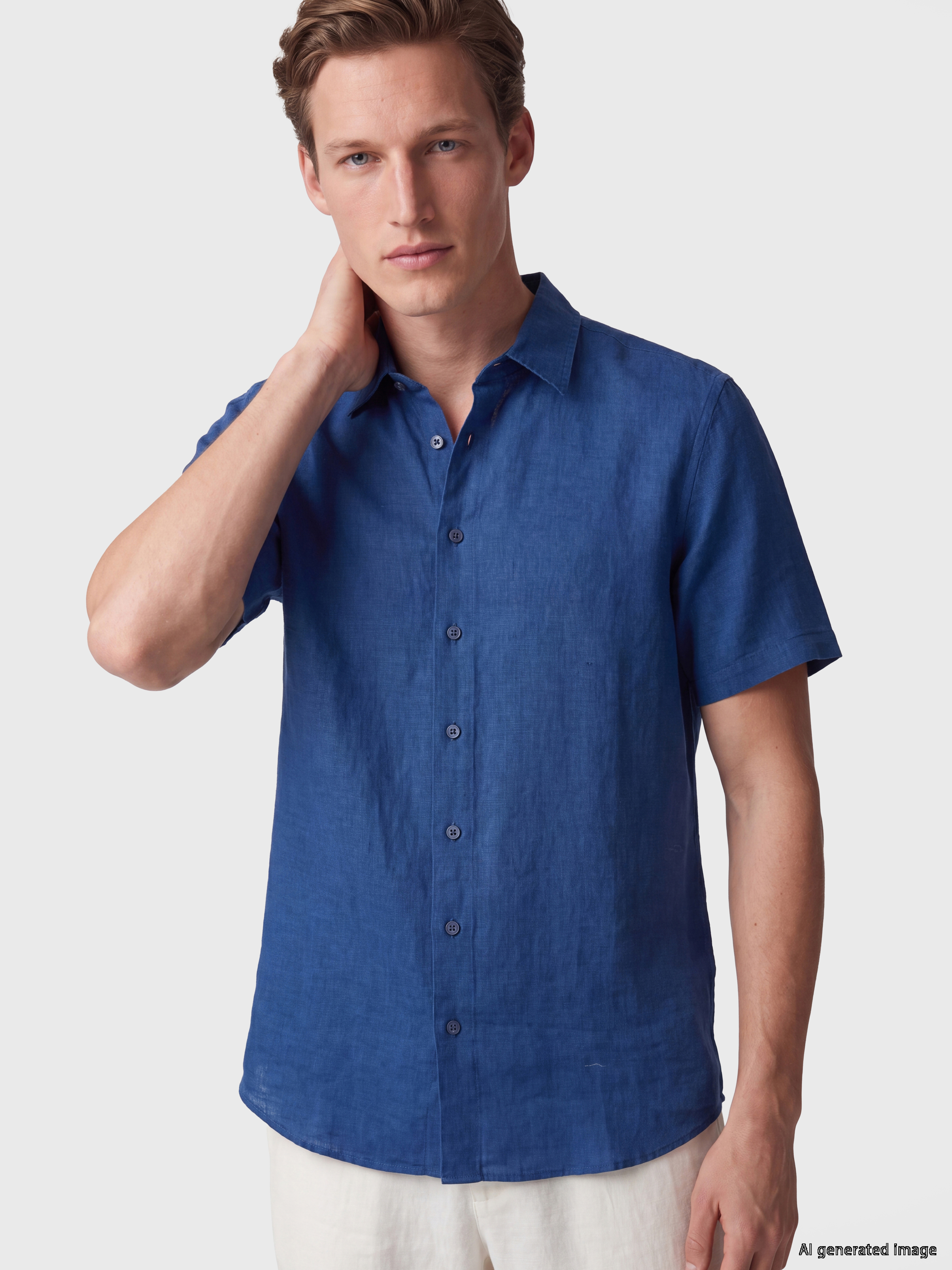 SOUTHBLUE Regular Fit %100 Keten Erkek Gömlek görsel 2