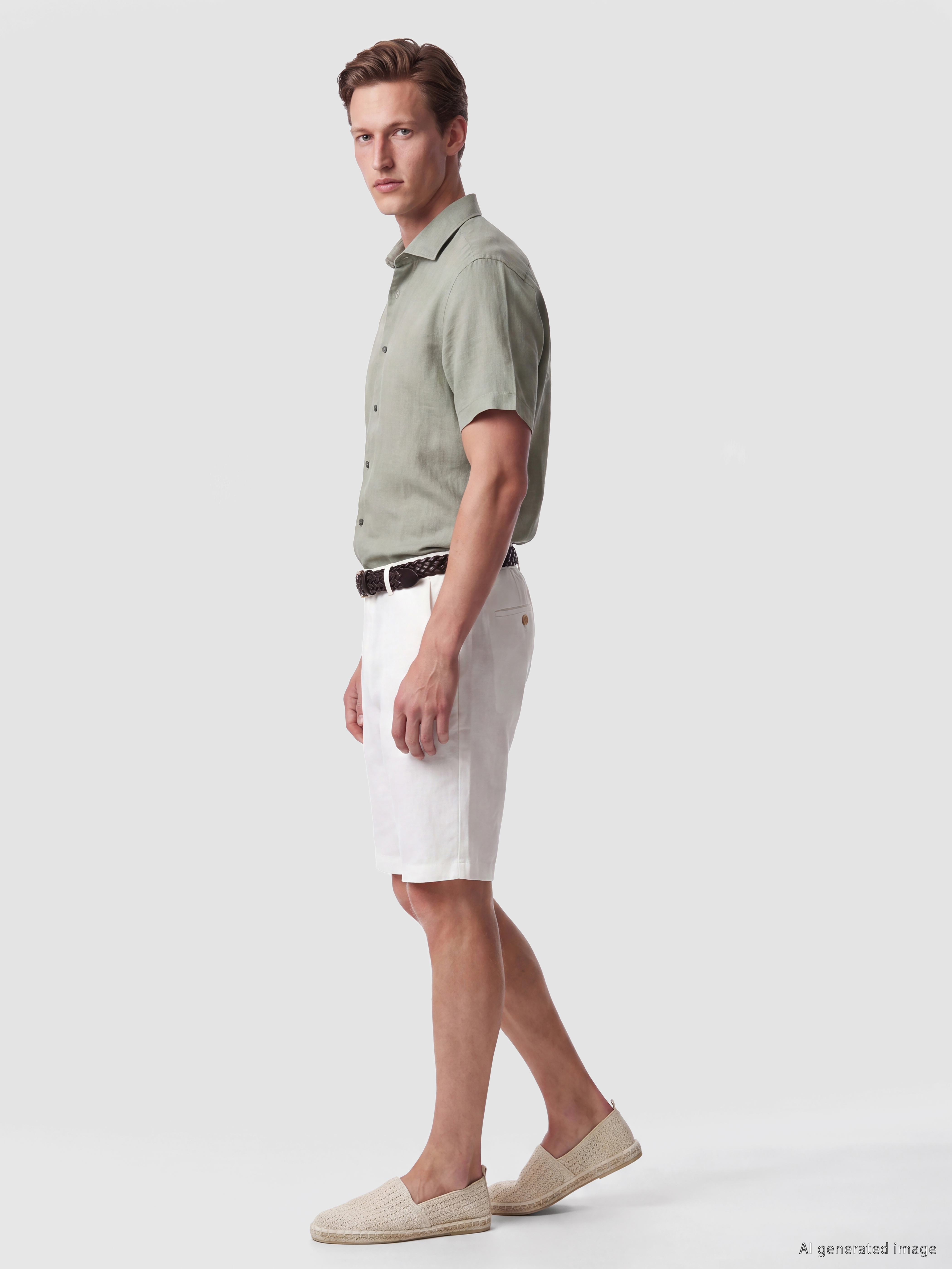 SOUTHBLUE Regular Fit %100 Keten Erkek Gömlek görsel 2