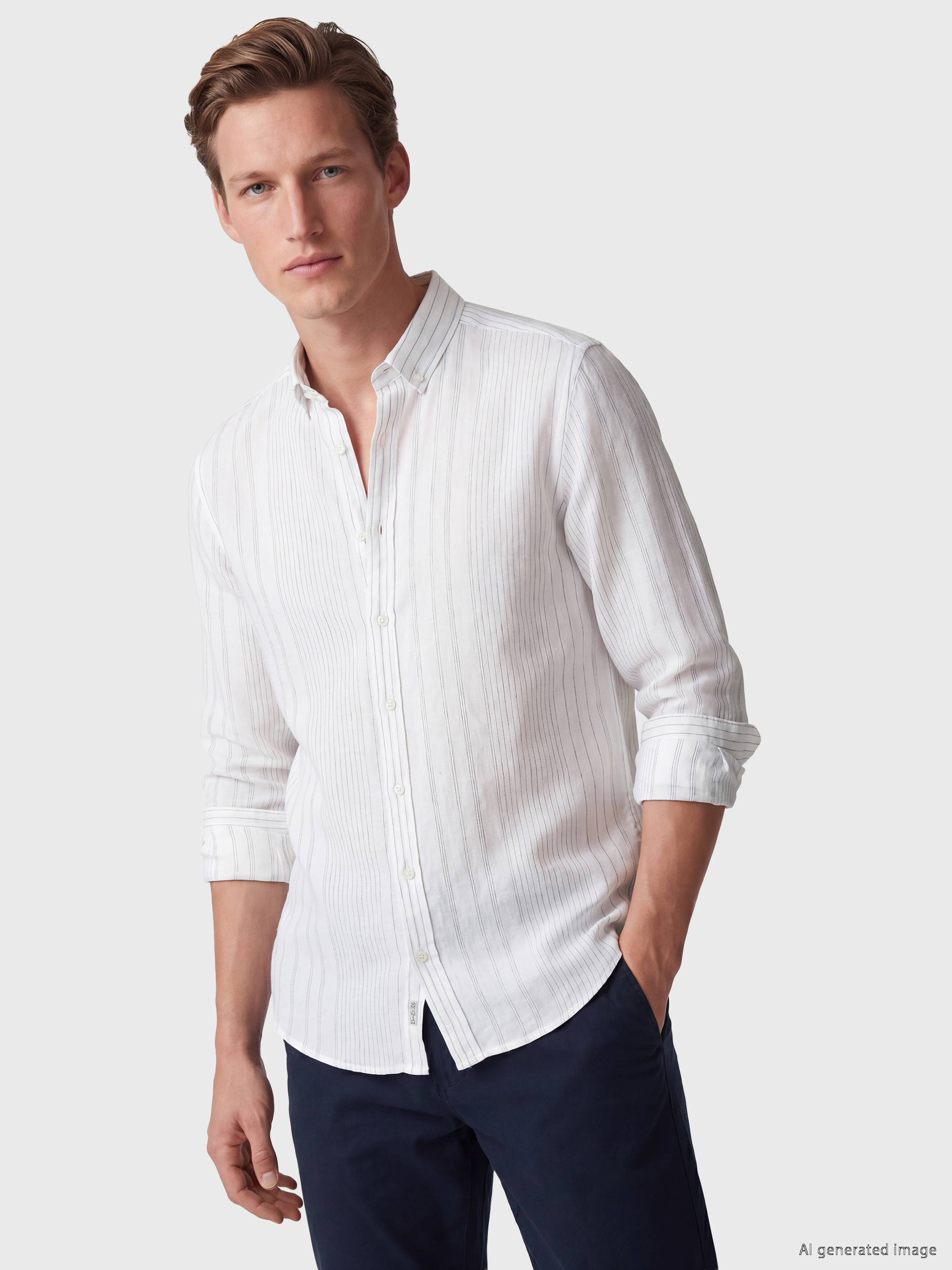 SOUTHBLUE Regular Fit Çizgili Poplin Erkek Gömlek