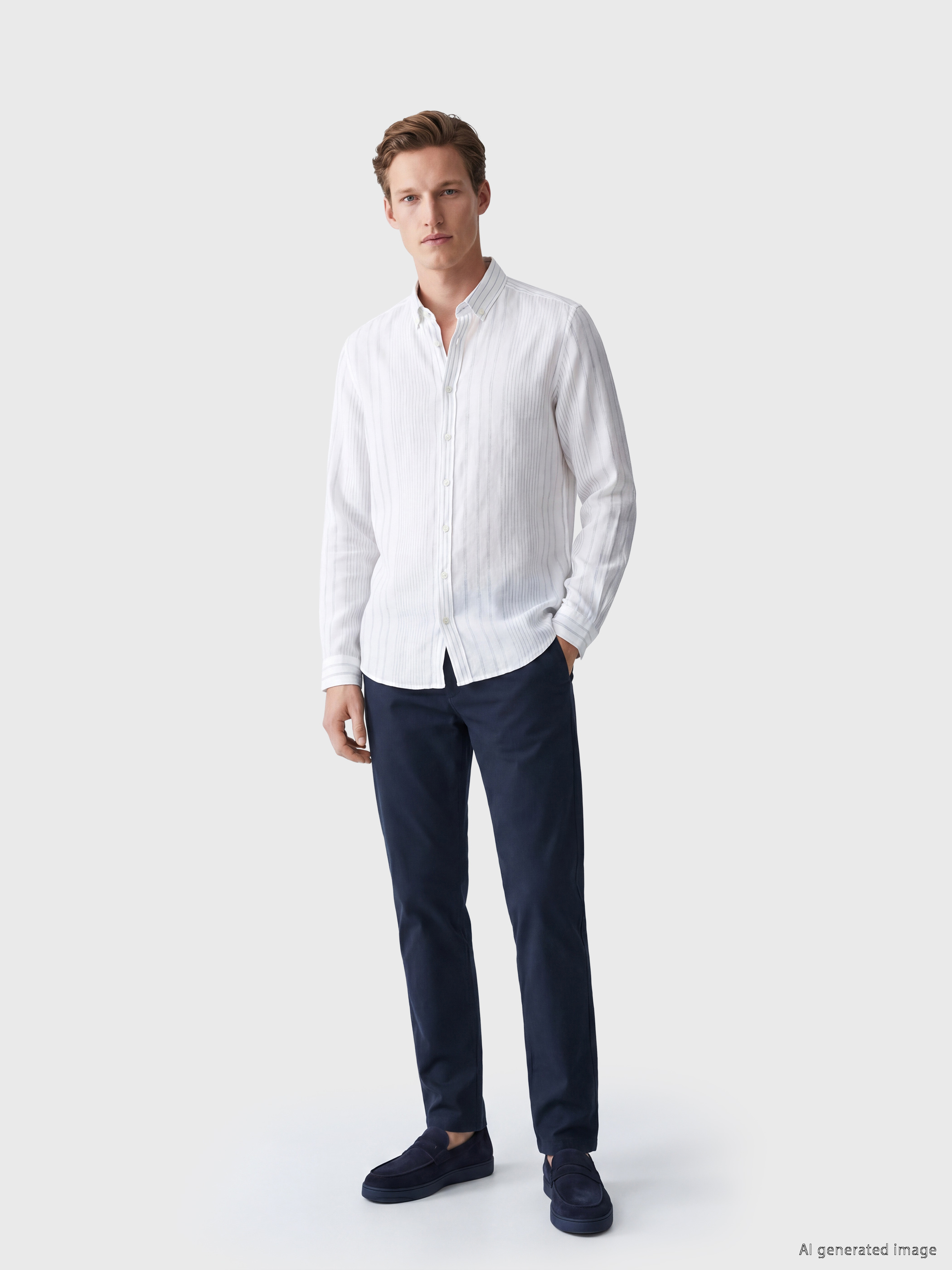 SOUTHBLUE Regular Fit Çizgili Poplin Erkek Gömlek görsel 2