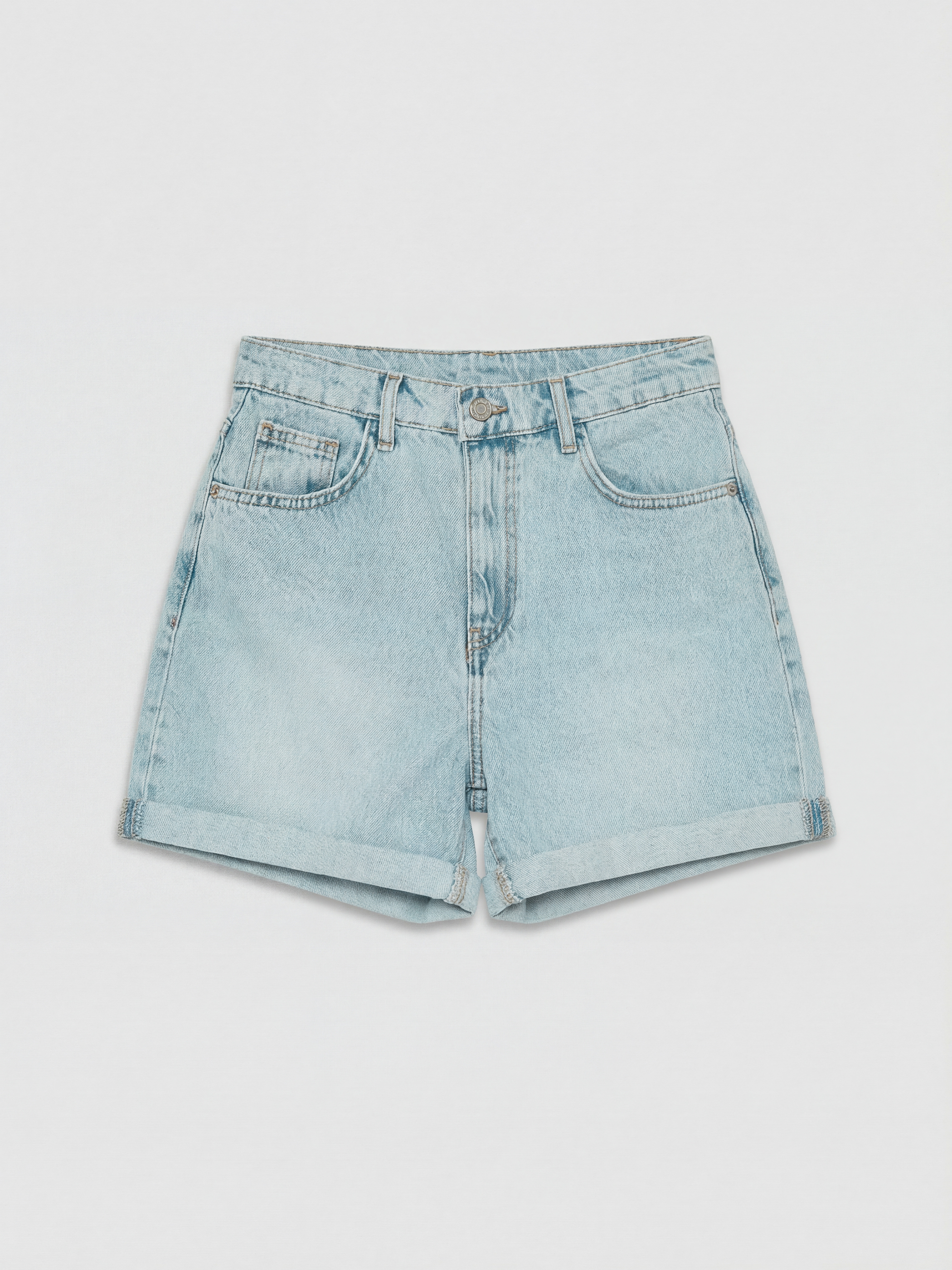 LCW Jeans Yüksek Bel Kadın Jean Şort görsel 5