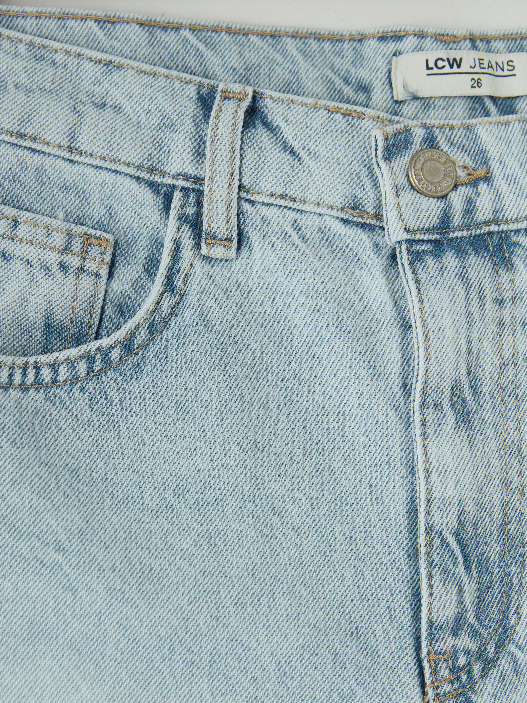 LCW Jeans Yüksek Bel Kadın Jean Şort görsel 7