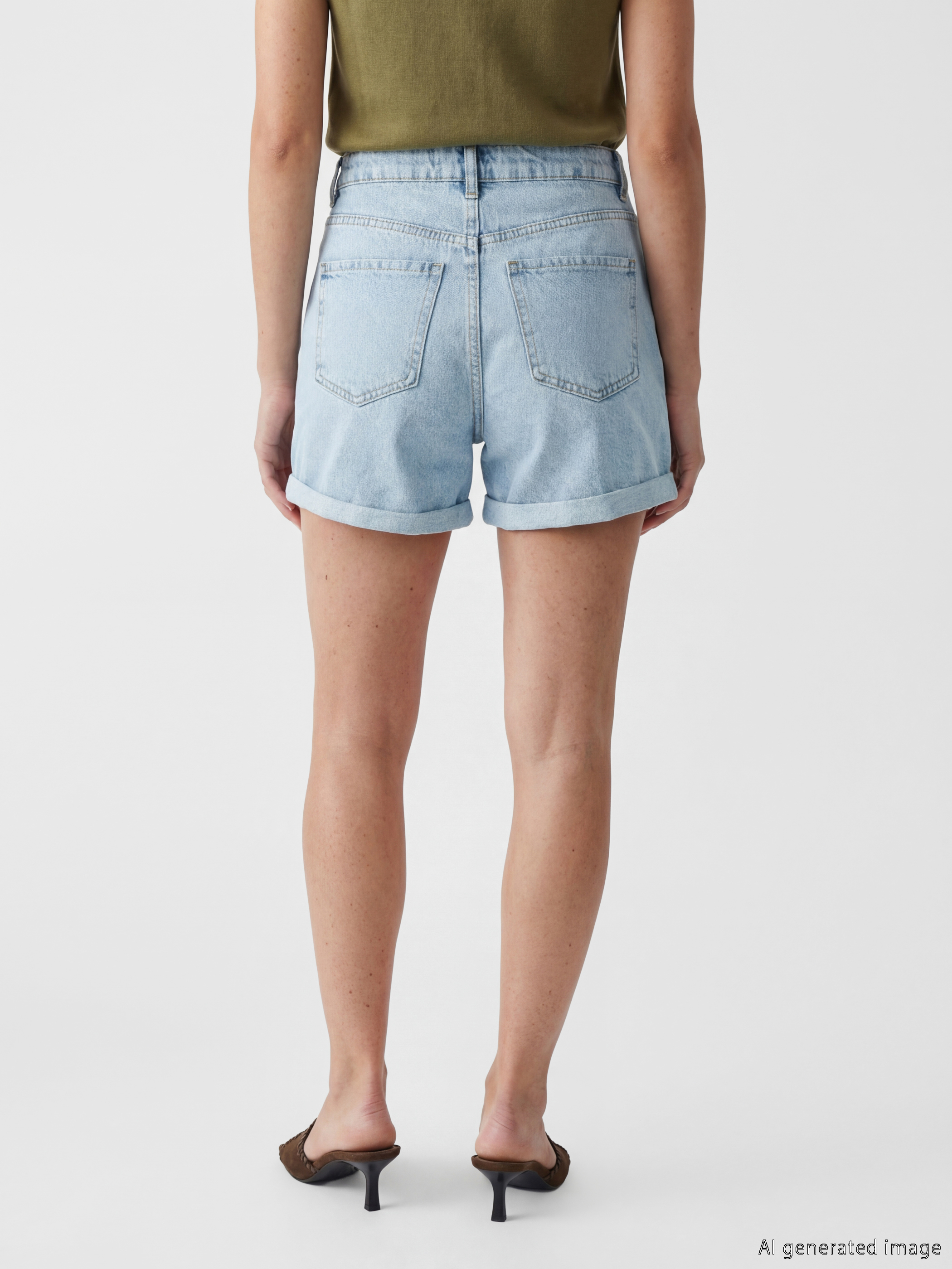 LCW Jeans Yüksek Bel Kadın Jean Şort görsel 4