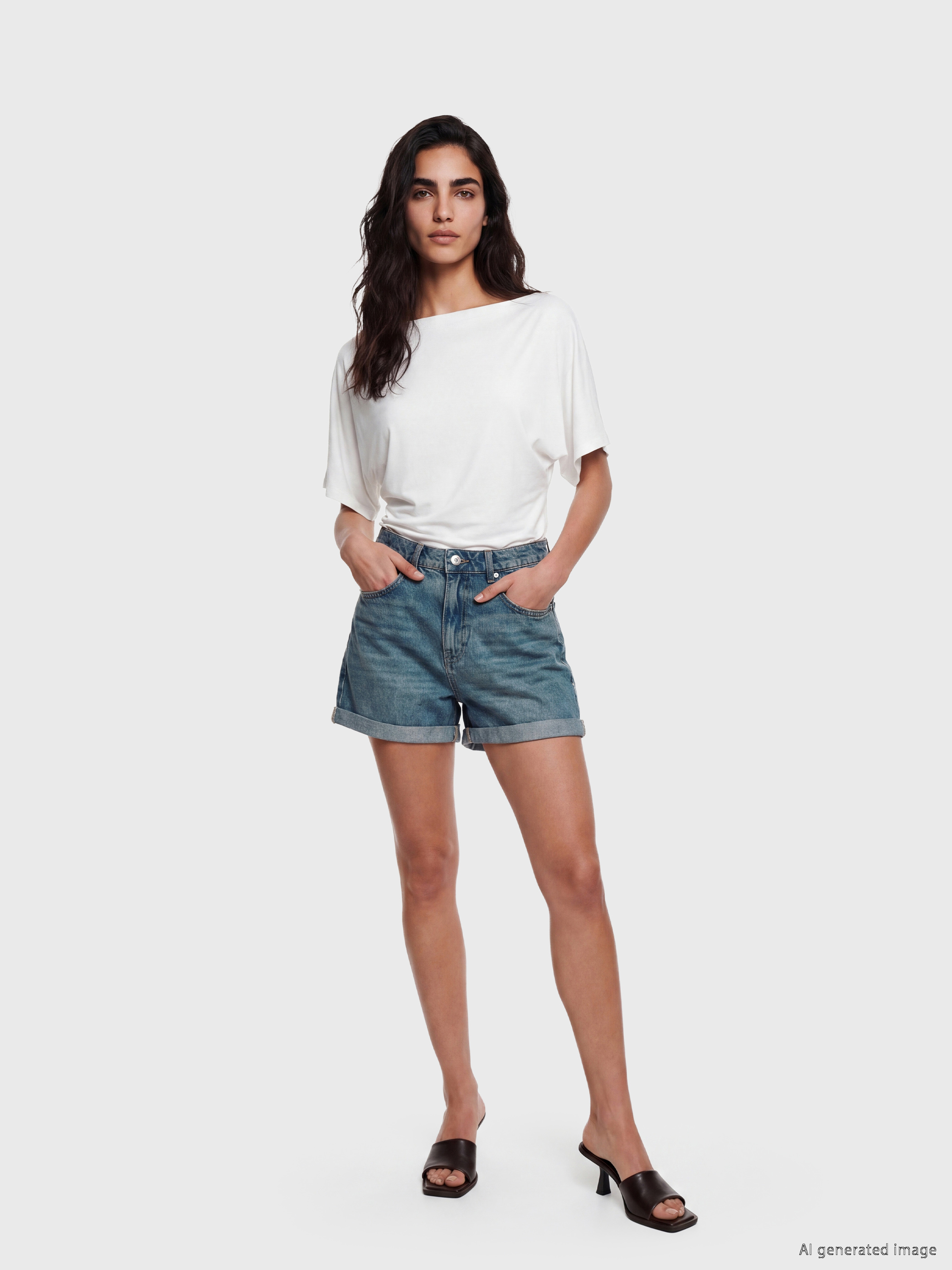 LCW Jeans Yüksek Bel Kadın Jean Şort görsel 2