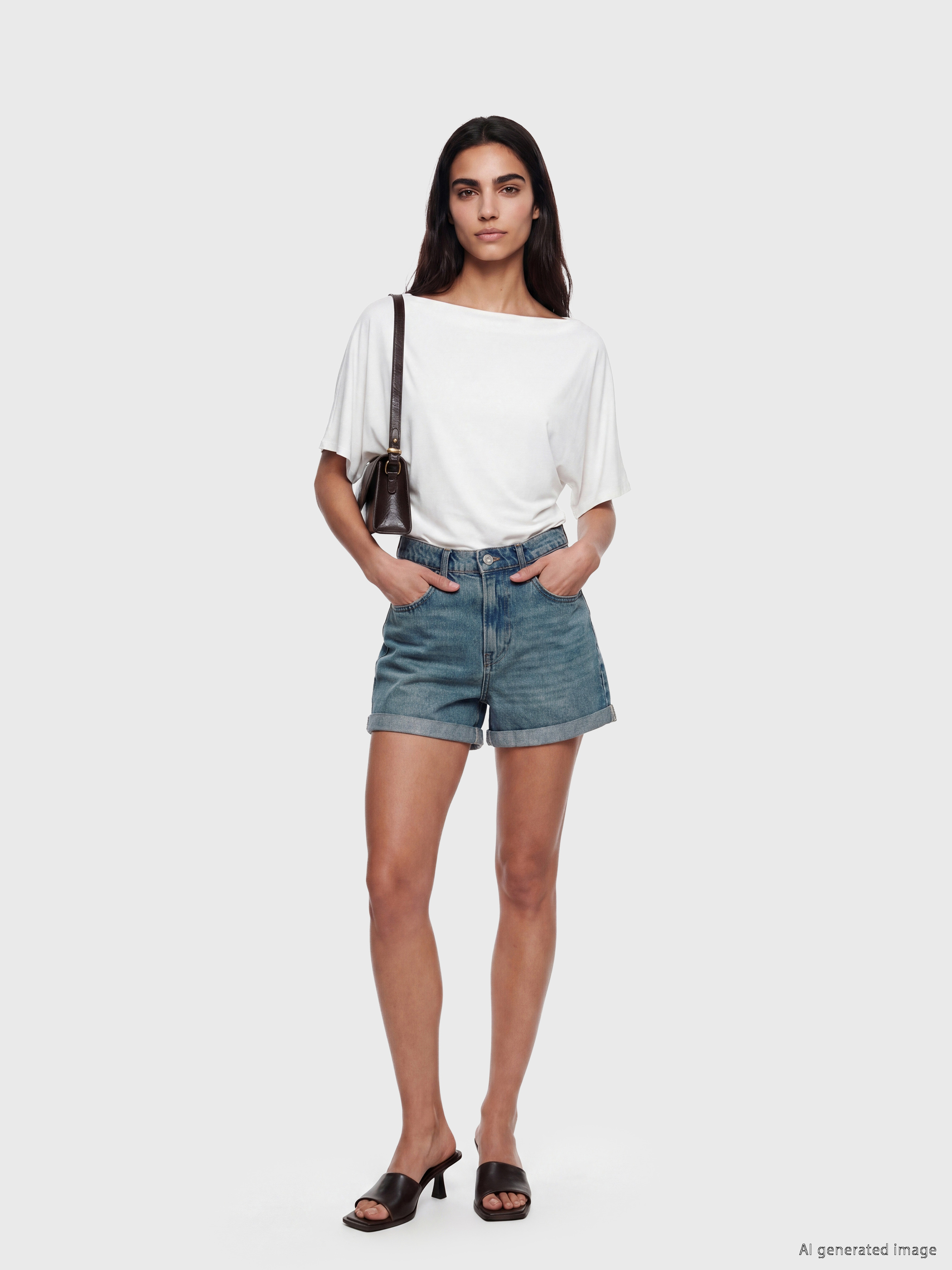 LCW Jeans Yüksek Bel Kadın Jean Şort görsel 3
