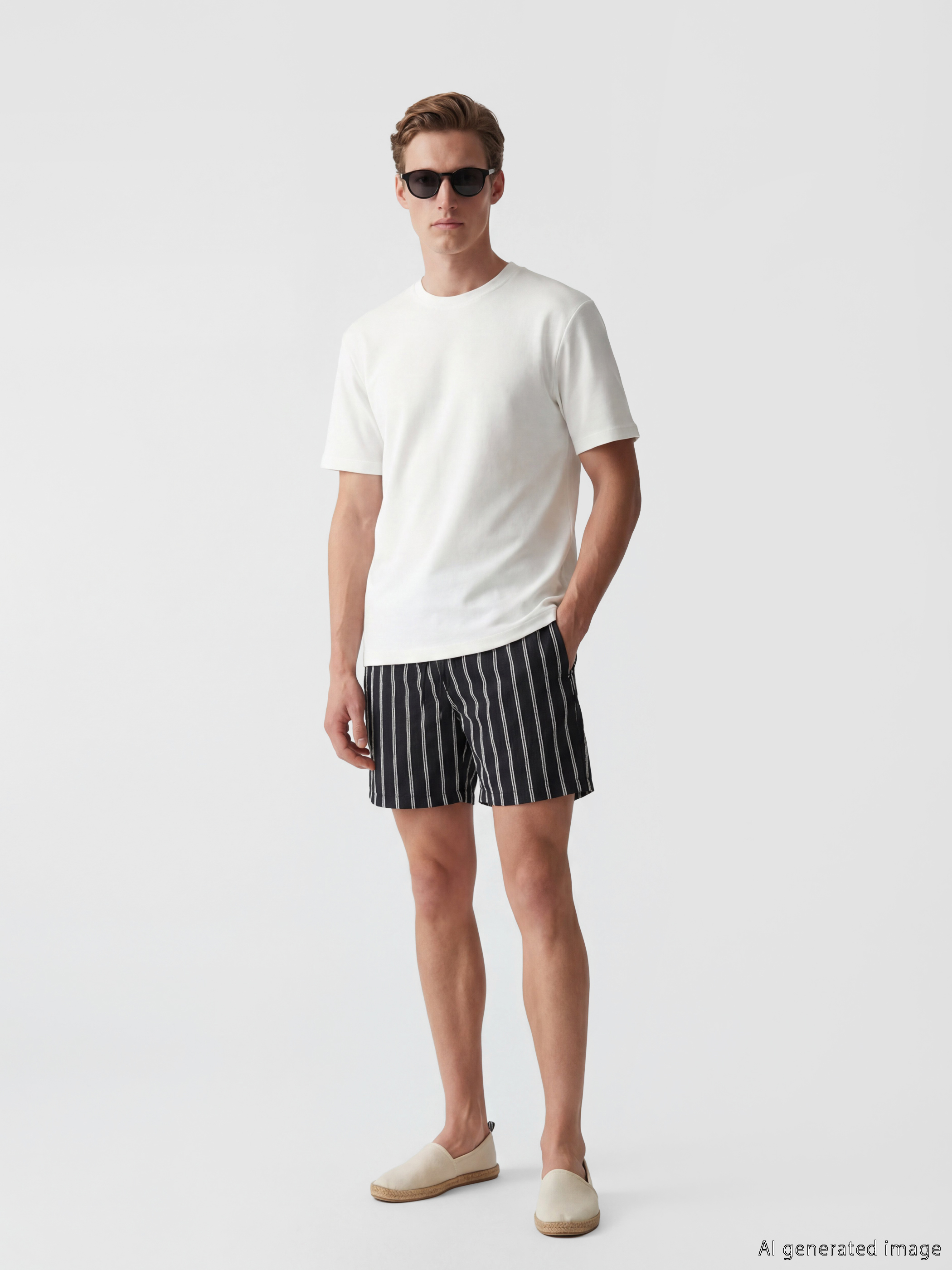 LCW SWIMWEAR Kısa Boy Çizgili Erkek Deniz Şortu