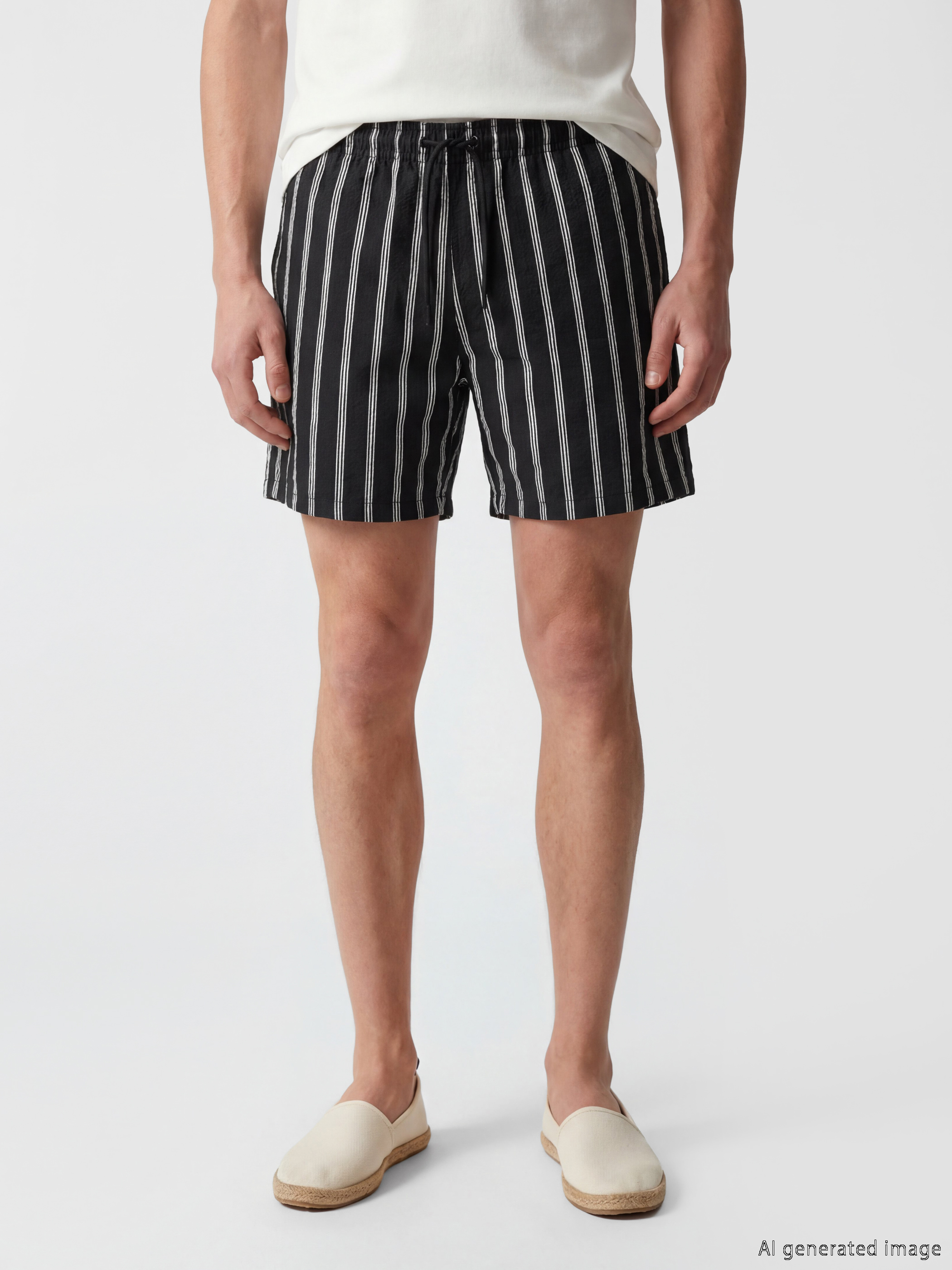 LCW SWIMWEAR Kısa Boy Çizgili Erkek Deniz Şortu görsel 2