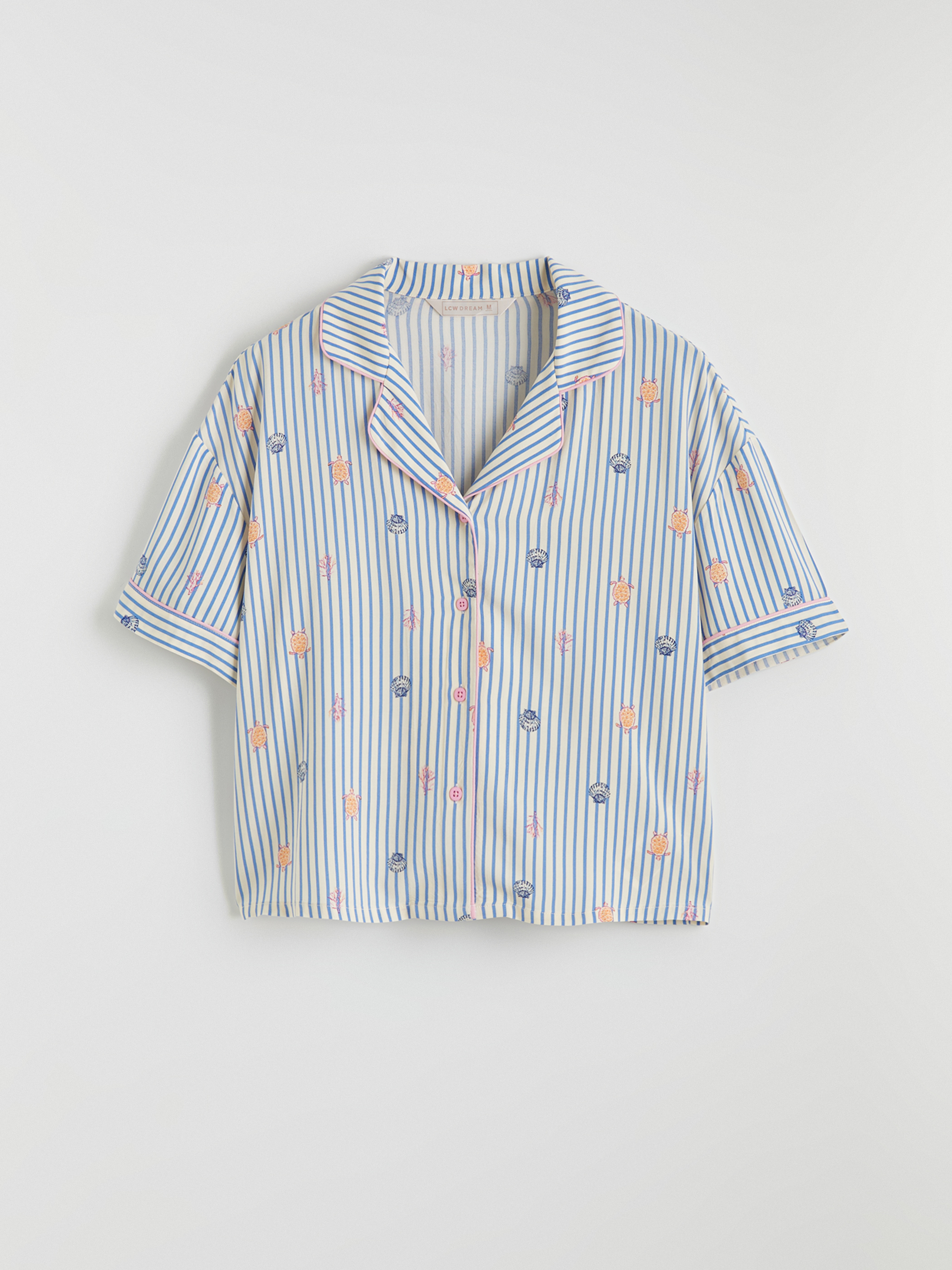 LCW DREAM Gömlek Yaka Desenli Kadın Pijama Takımı görsel 6