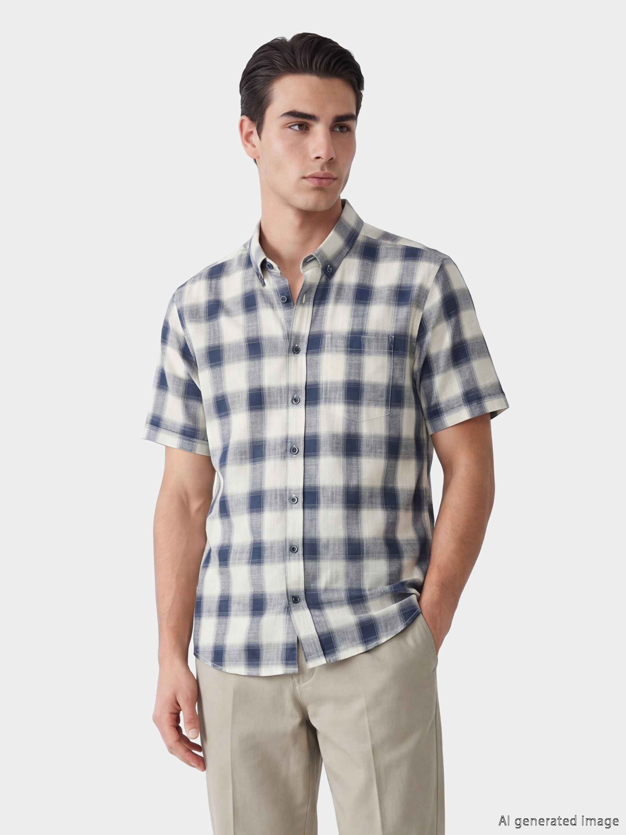 LCWAIKIKI Classic Regular Fit Ekose Erkek Gömlek görsel 2