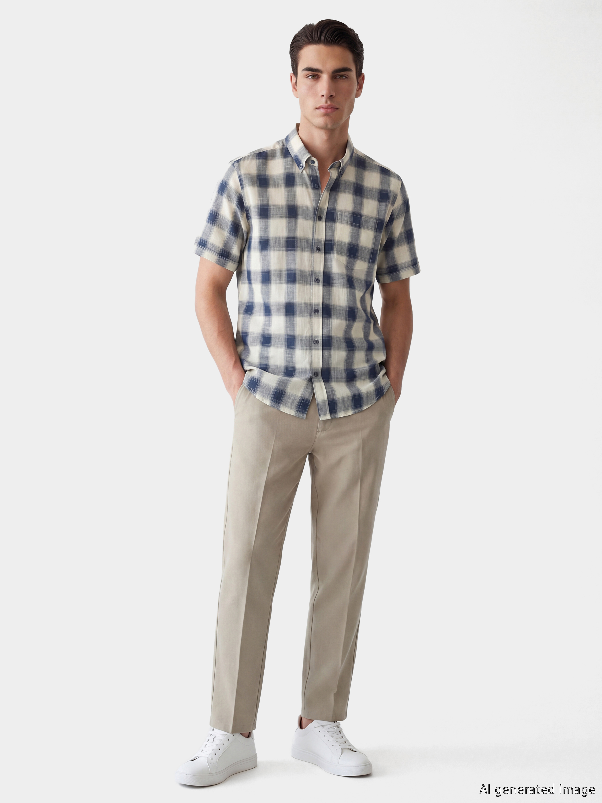 LCWAIKIKI Classic Regular Fit Ekose Erkek Gömlek görsel 3
