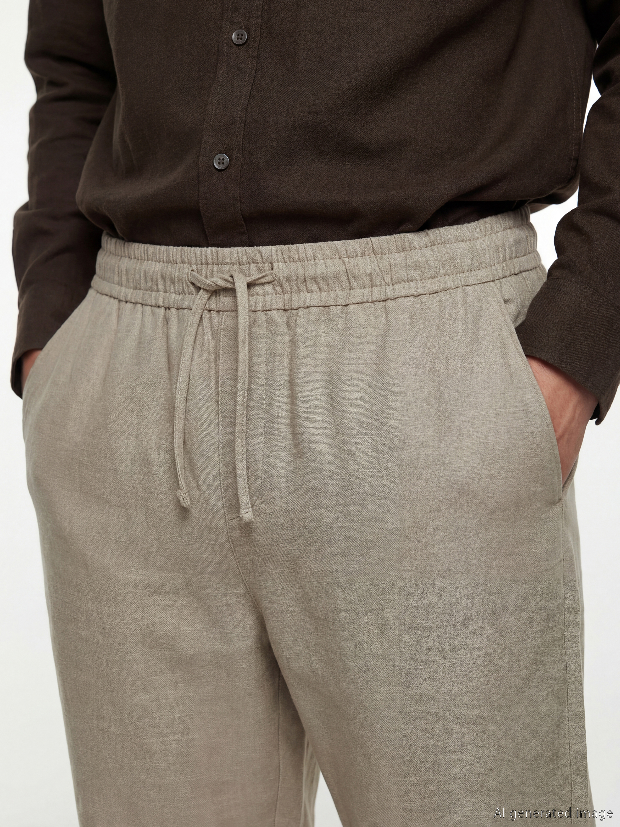 LCW Vision Regular Fit Keten Görünümlü Erkek Pantolon görsel 3