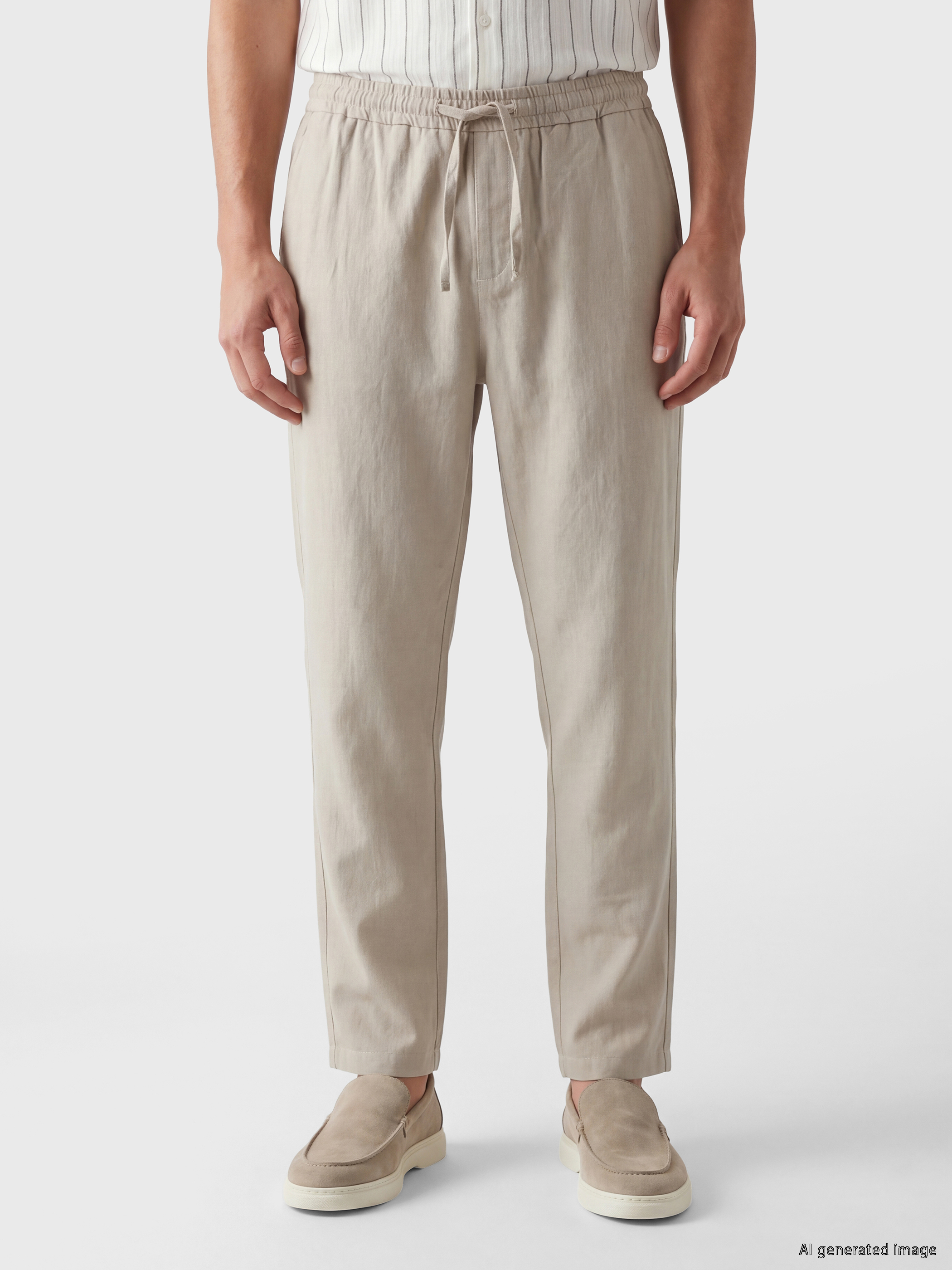LCW Vision Regular Fit Erkek Keten Görünümlü Pantolon görsel 2