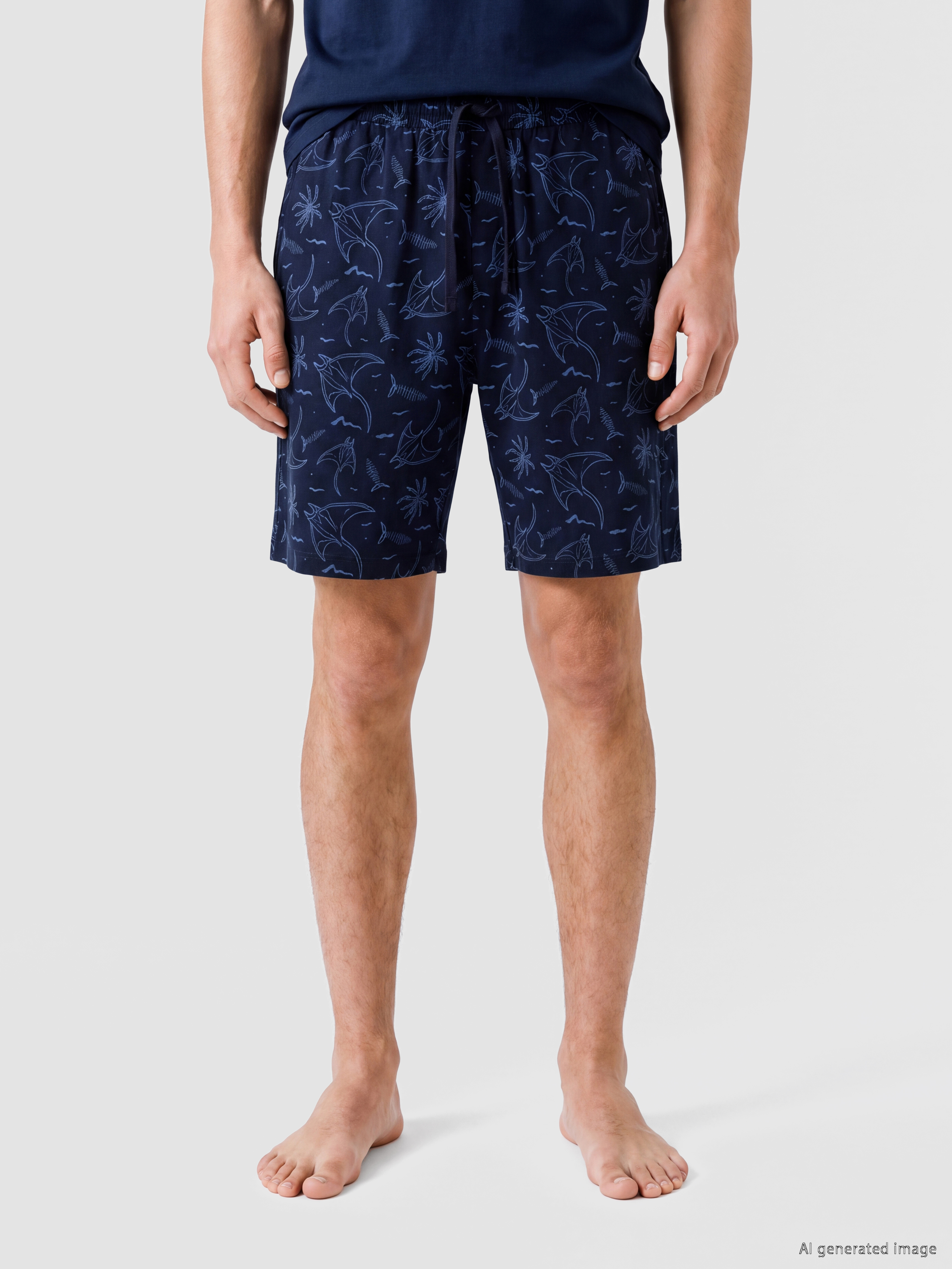 LC WAIKIKI Slim Fit Baskılı Erkek Pijama Alt Şort görsel 2