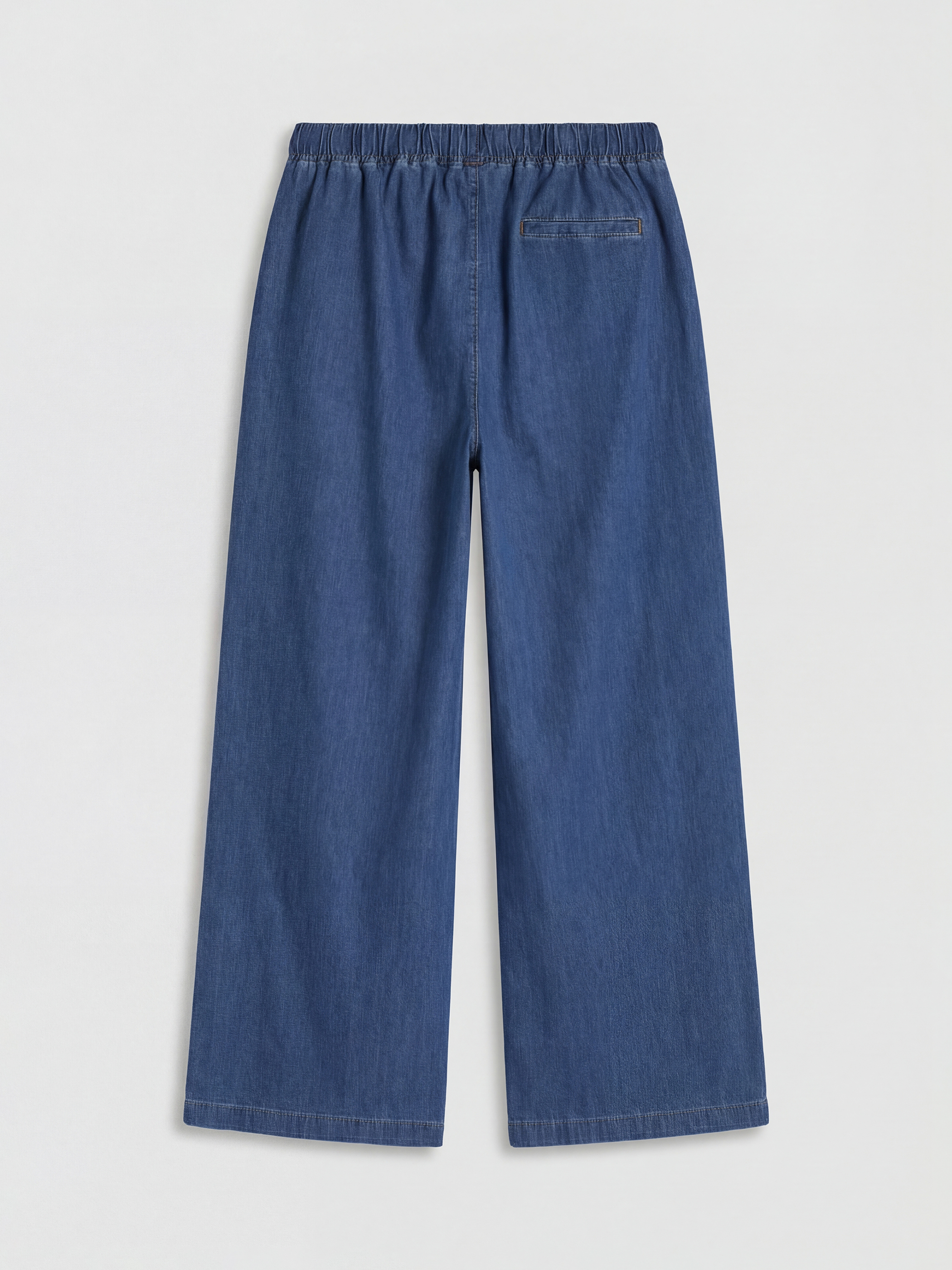 LCW Modest Beli Lastikli Wideleg Kadın Jean Pantolon görsel 6