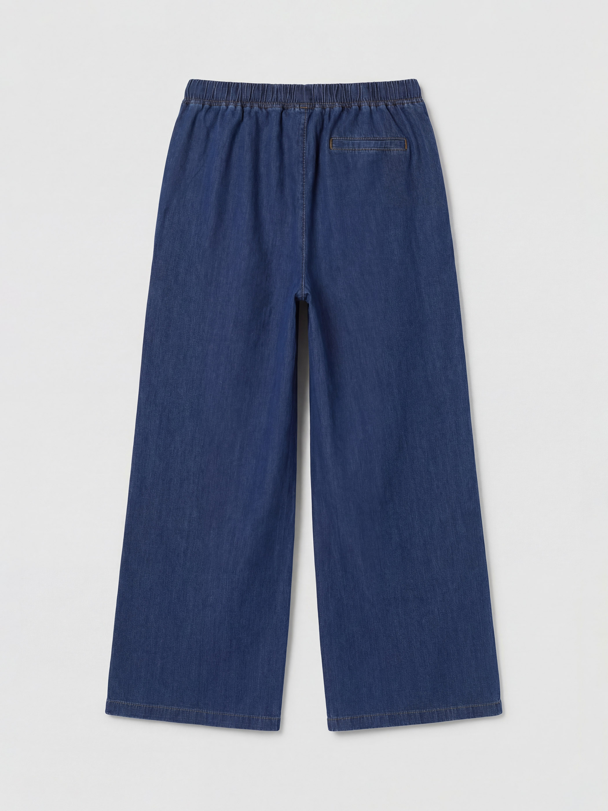 LCW Modest Beli Lastikli Wideleg Kadın Jean Pantolon görsel 6