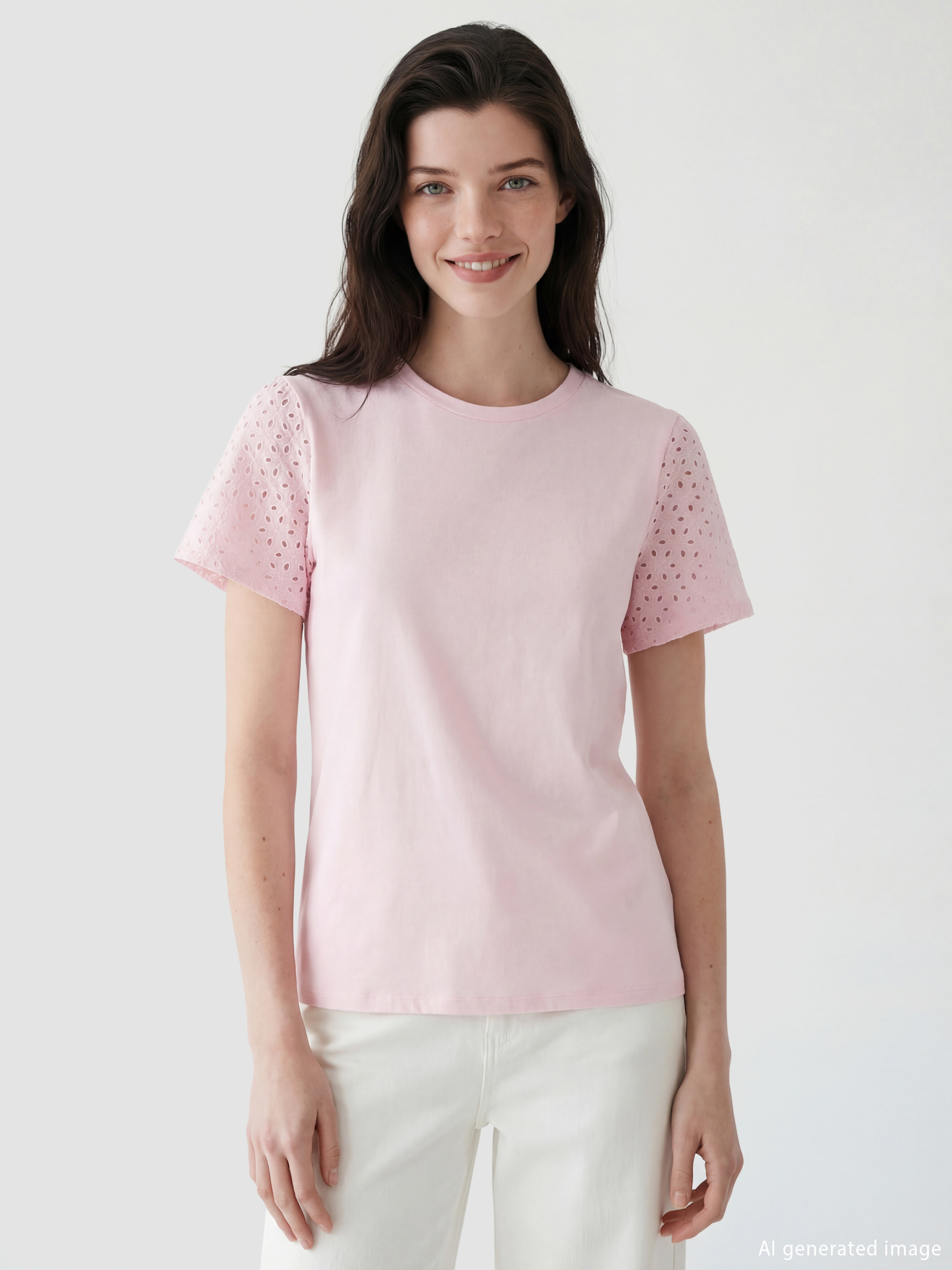LCW Comfort Bisiklet Yaka Brode Detaylı Bluz