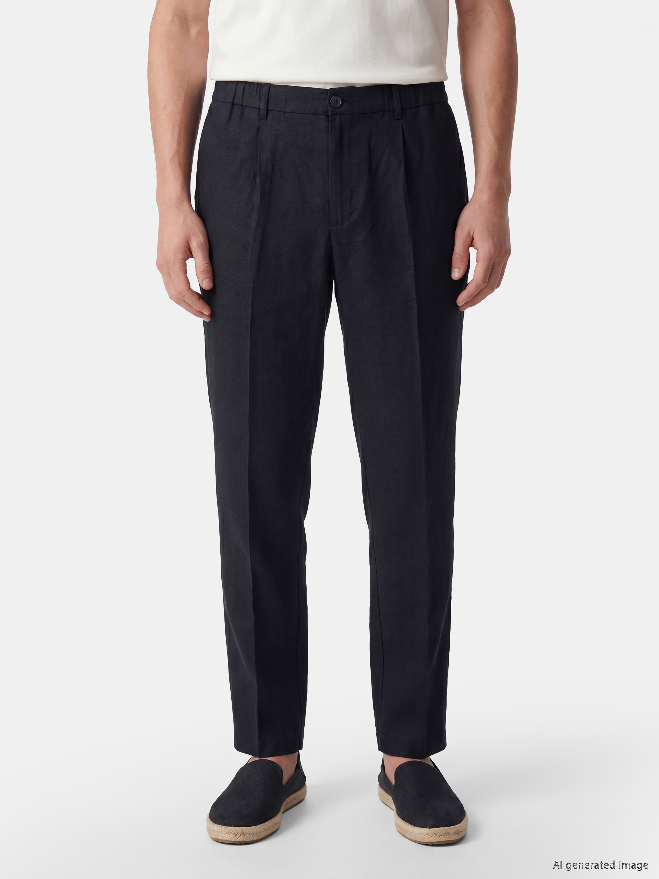 SOUTHBLUE Regular Fit %100 Keten Erkek Pileli Pantolon görsel 2