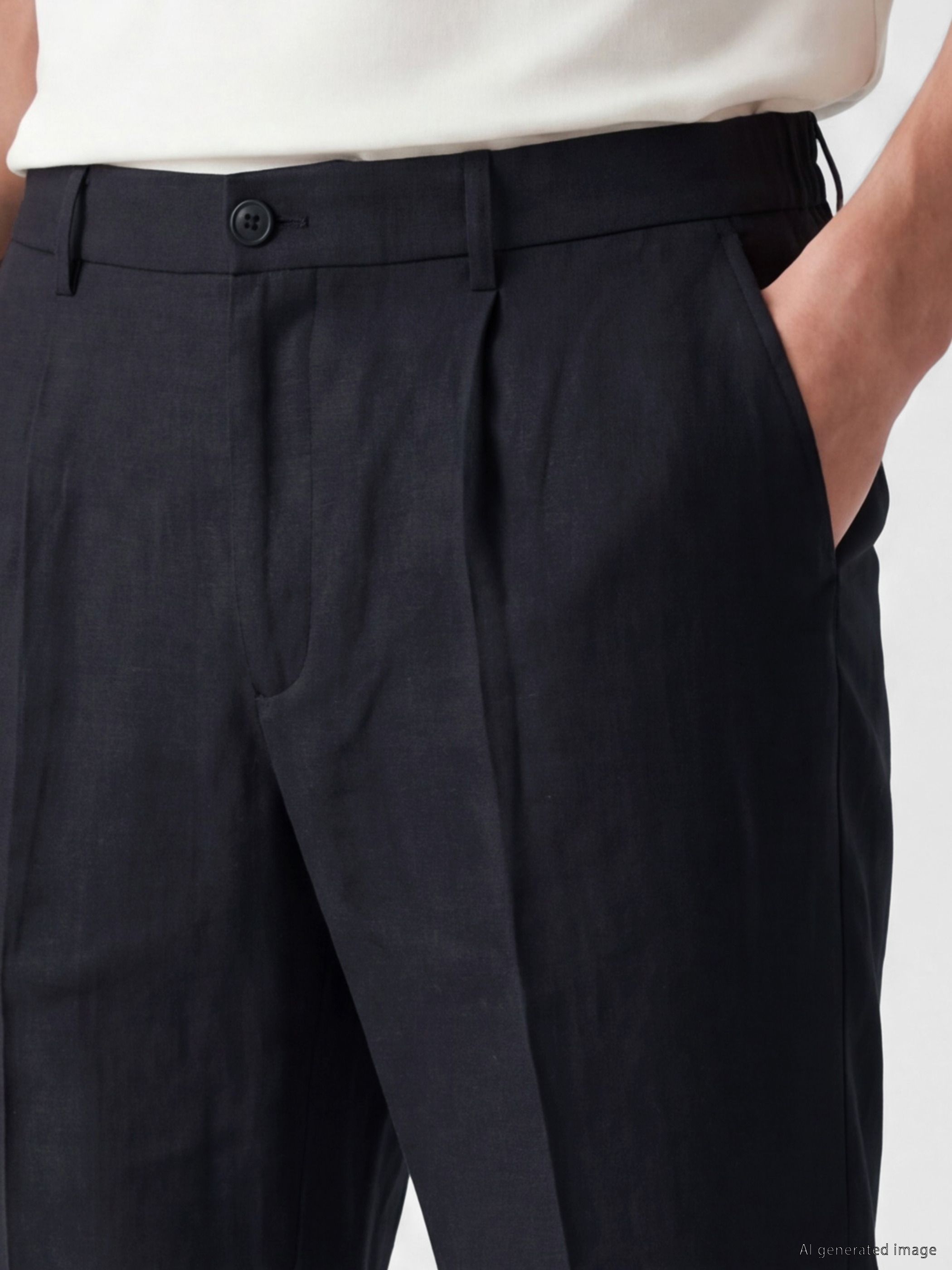 SOUTHBLUE Regular Fit %100 Keten Erkek Pileli Pantolon görsel 3