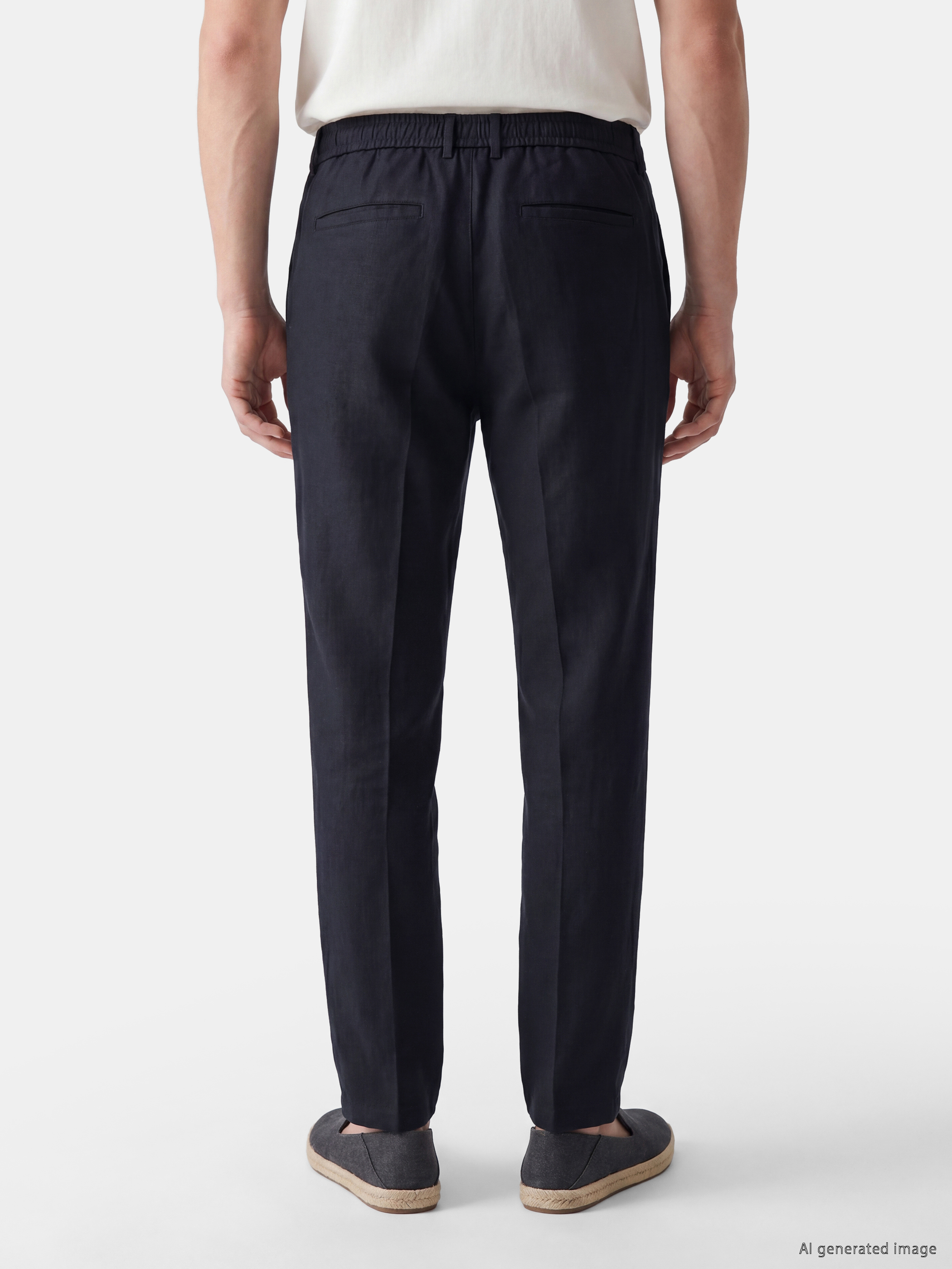SOUTHBLUE Regular Fit %100 Keten Erkek Pileli Pantolon görsel 4