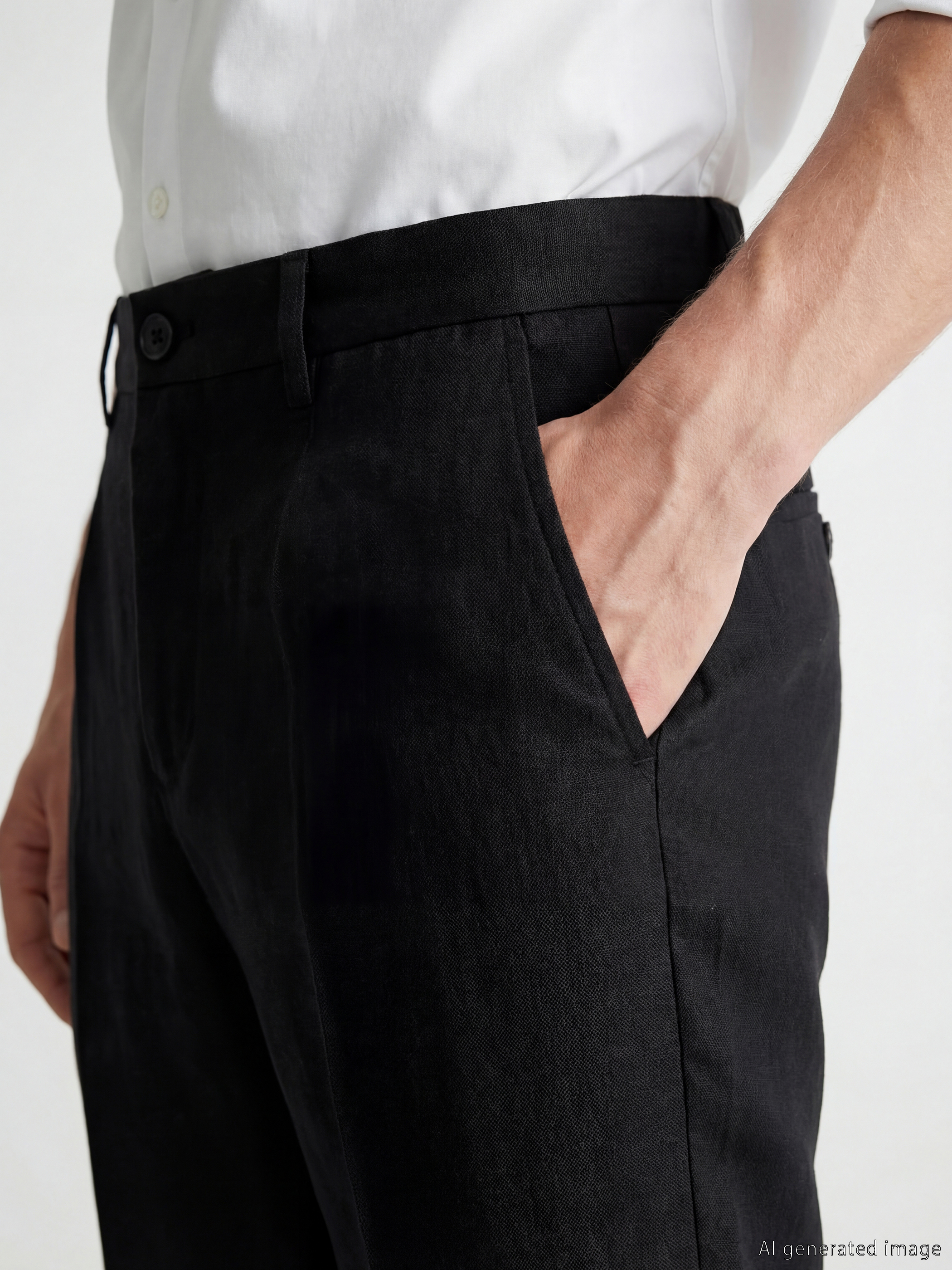 SOUTHBLUE Regular Fit Keten Karışımlı Erkek Pileli Pantolon görsel 3