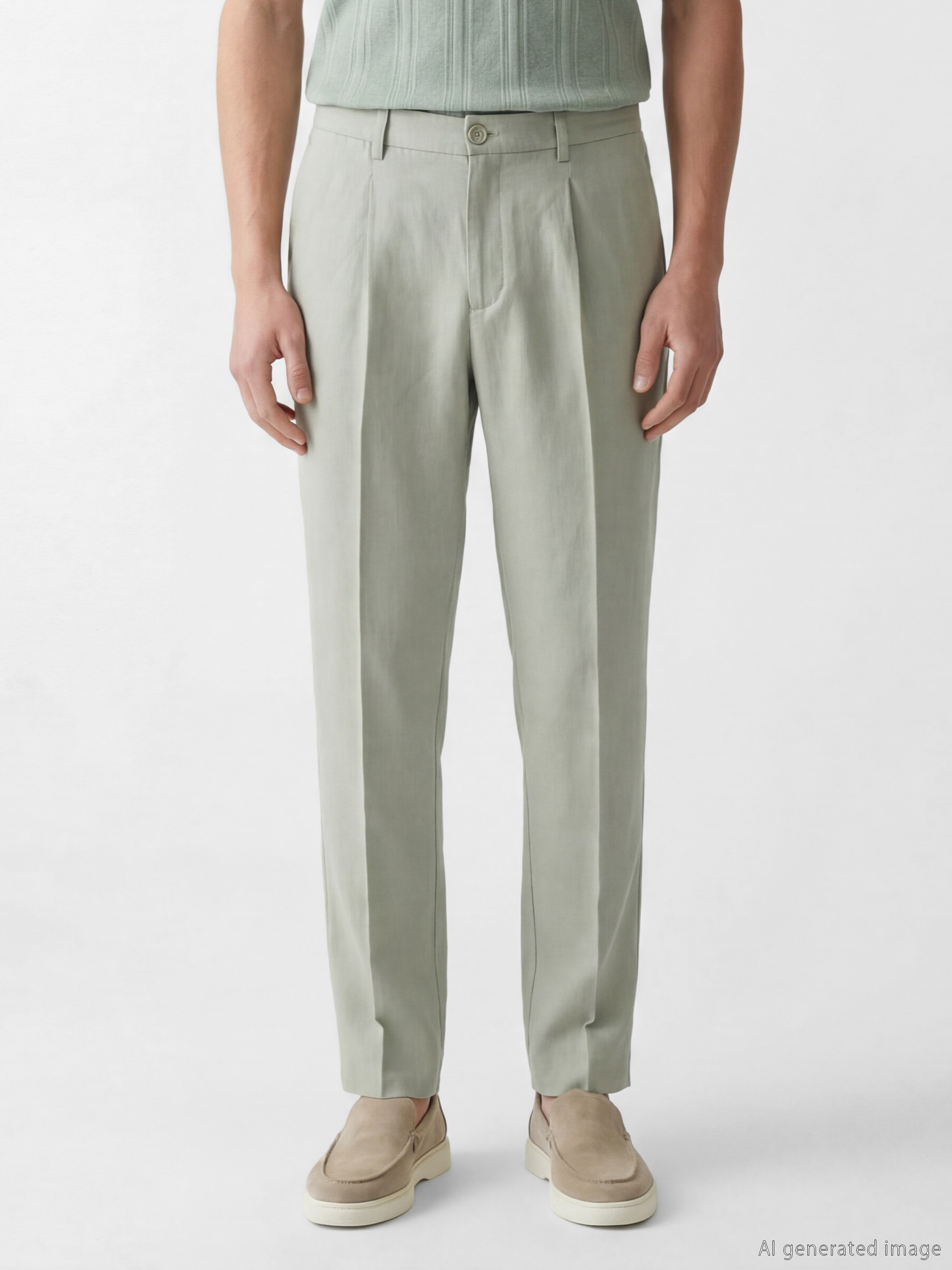 SOUTHBLUE Regular Fit Keten Görünümlü Erkek Pileli Pantolon görsel 2
