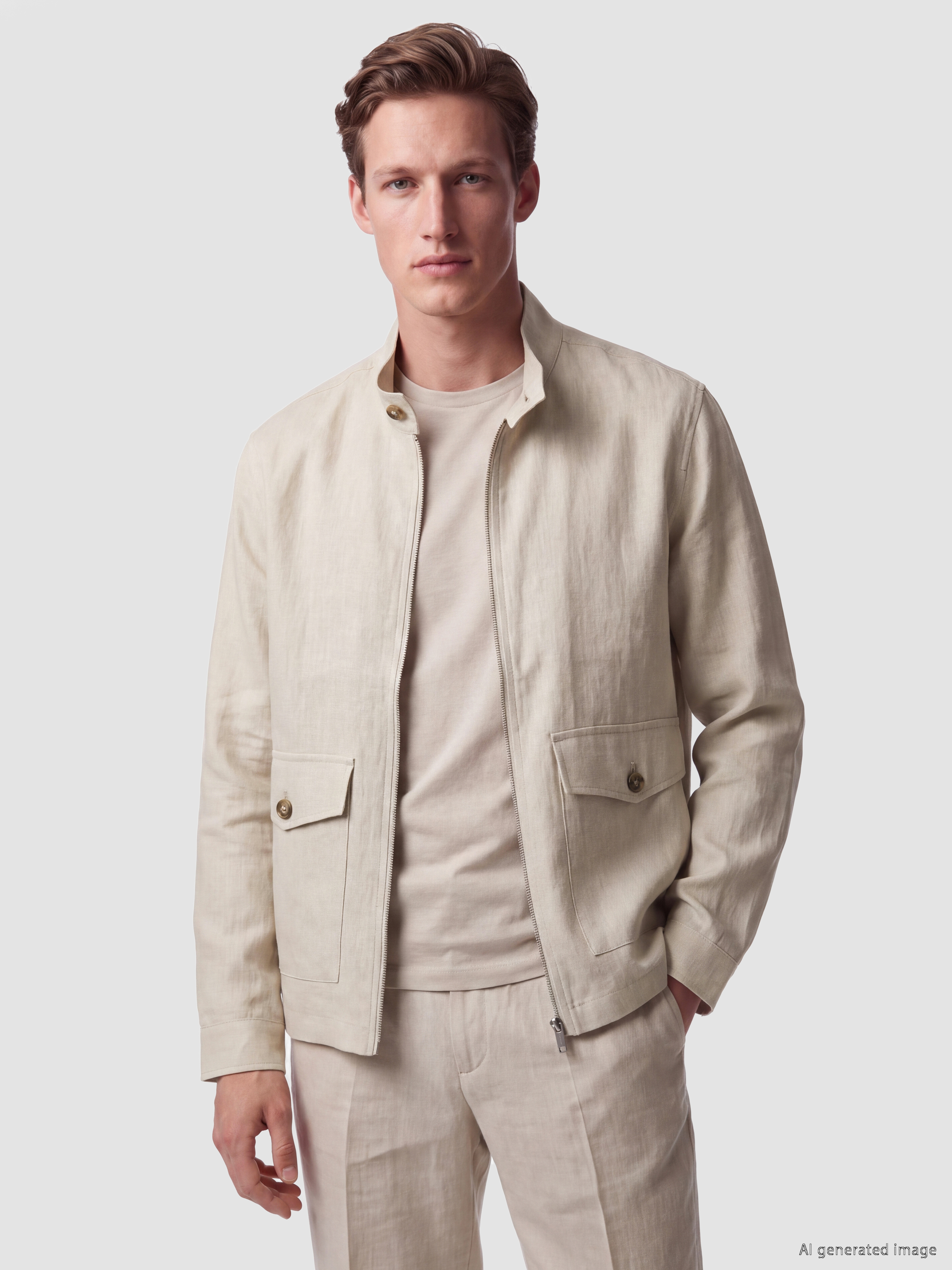 SOUTHBLUE Regular Fit %100 Keten Erkek Ceket